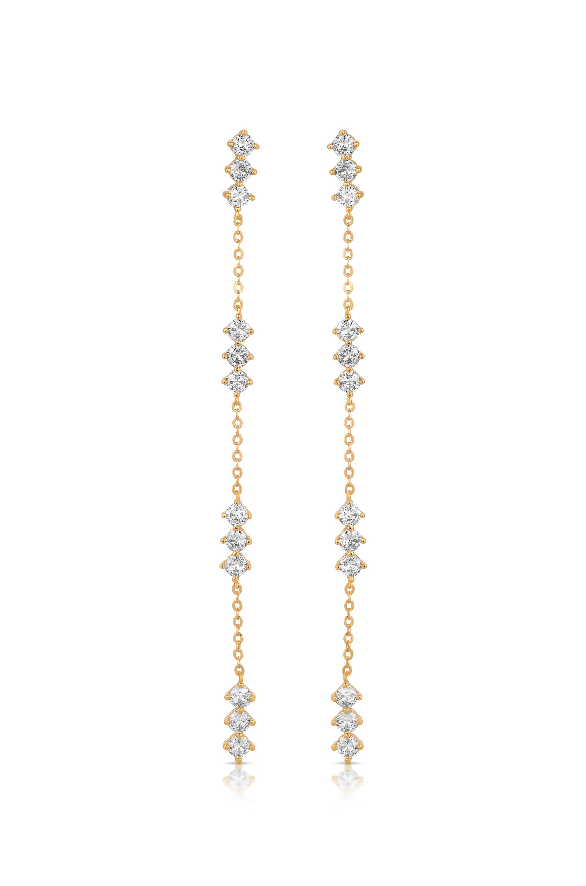 Linear Crystal Drop Earrings