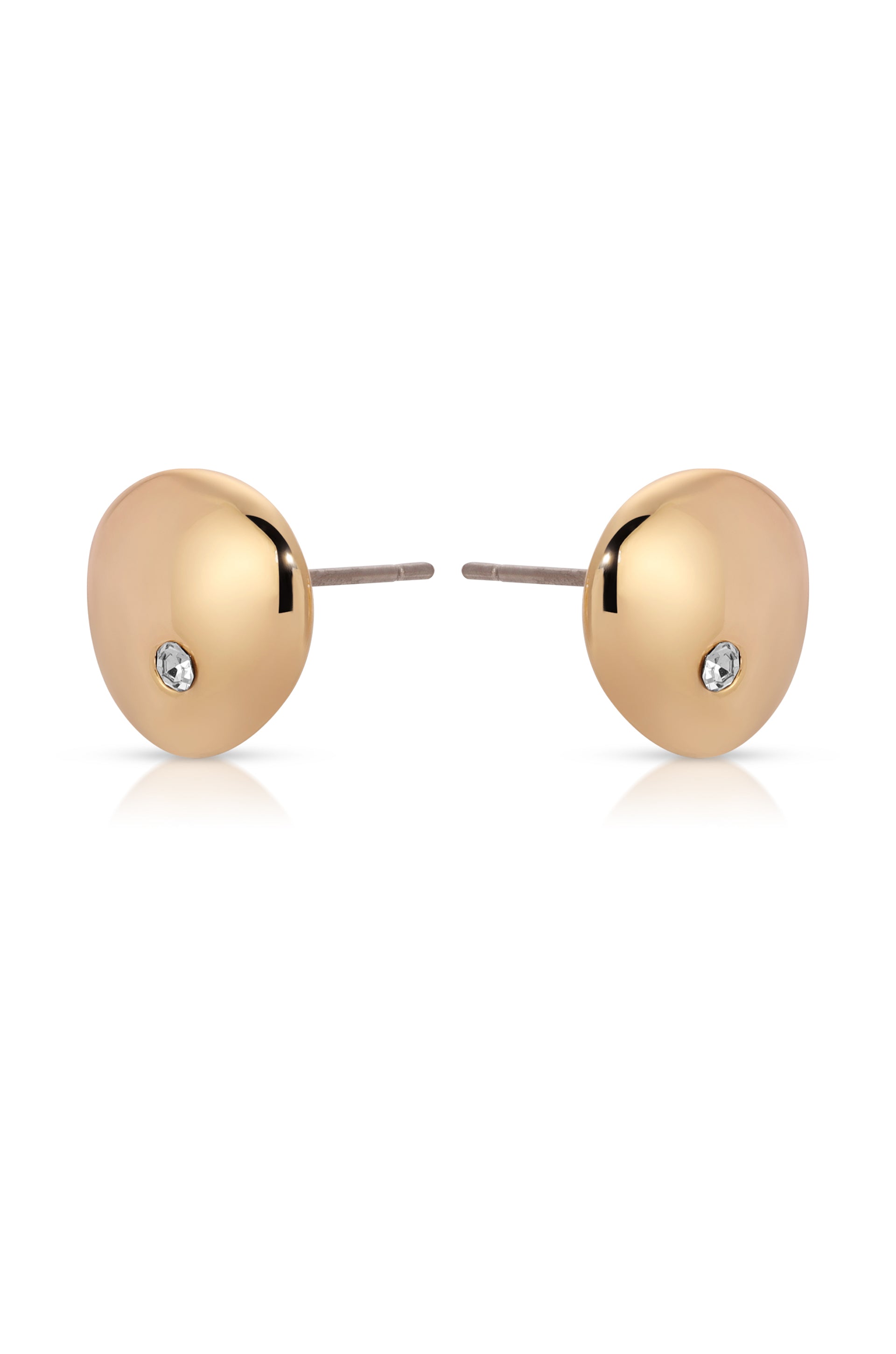 Polished Pebble Crystal Stud Earrings
