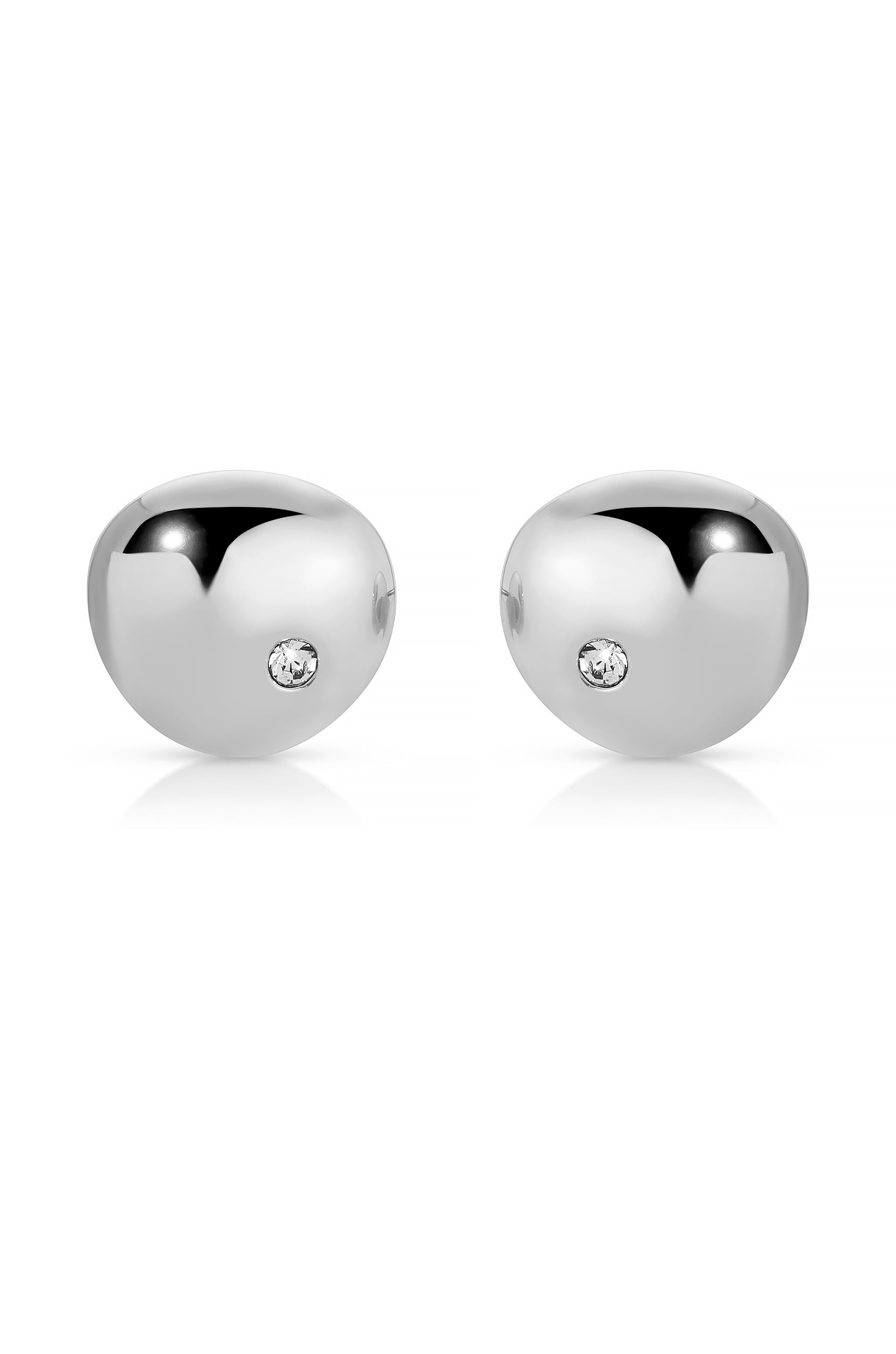 Polished Pebble Crystal Stud Earrings