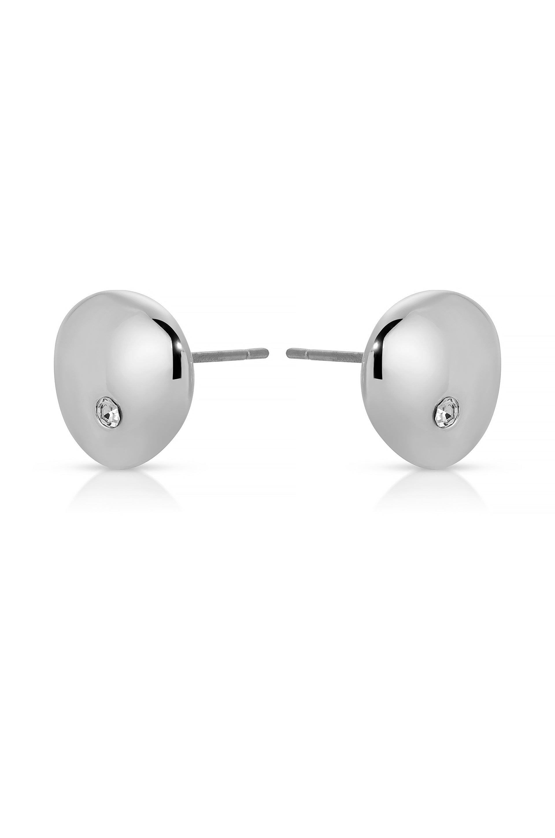 Polished Pebble Crystal Stud Earrings