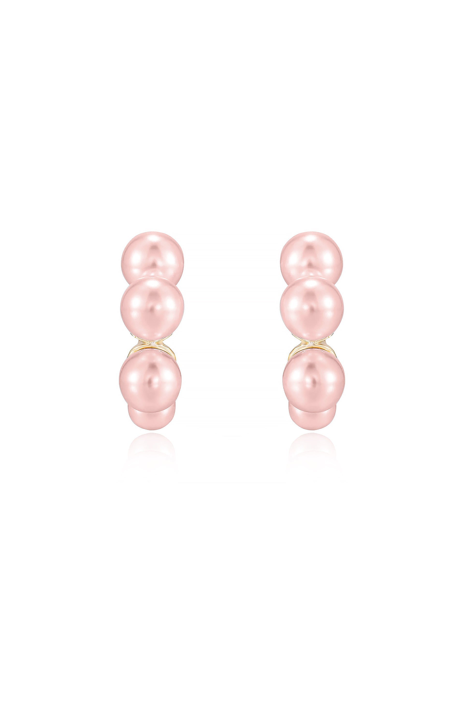Five Pearls Hoop Earrings