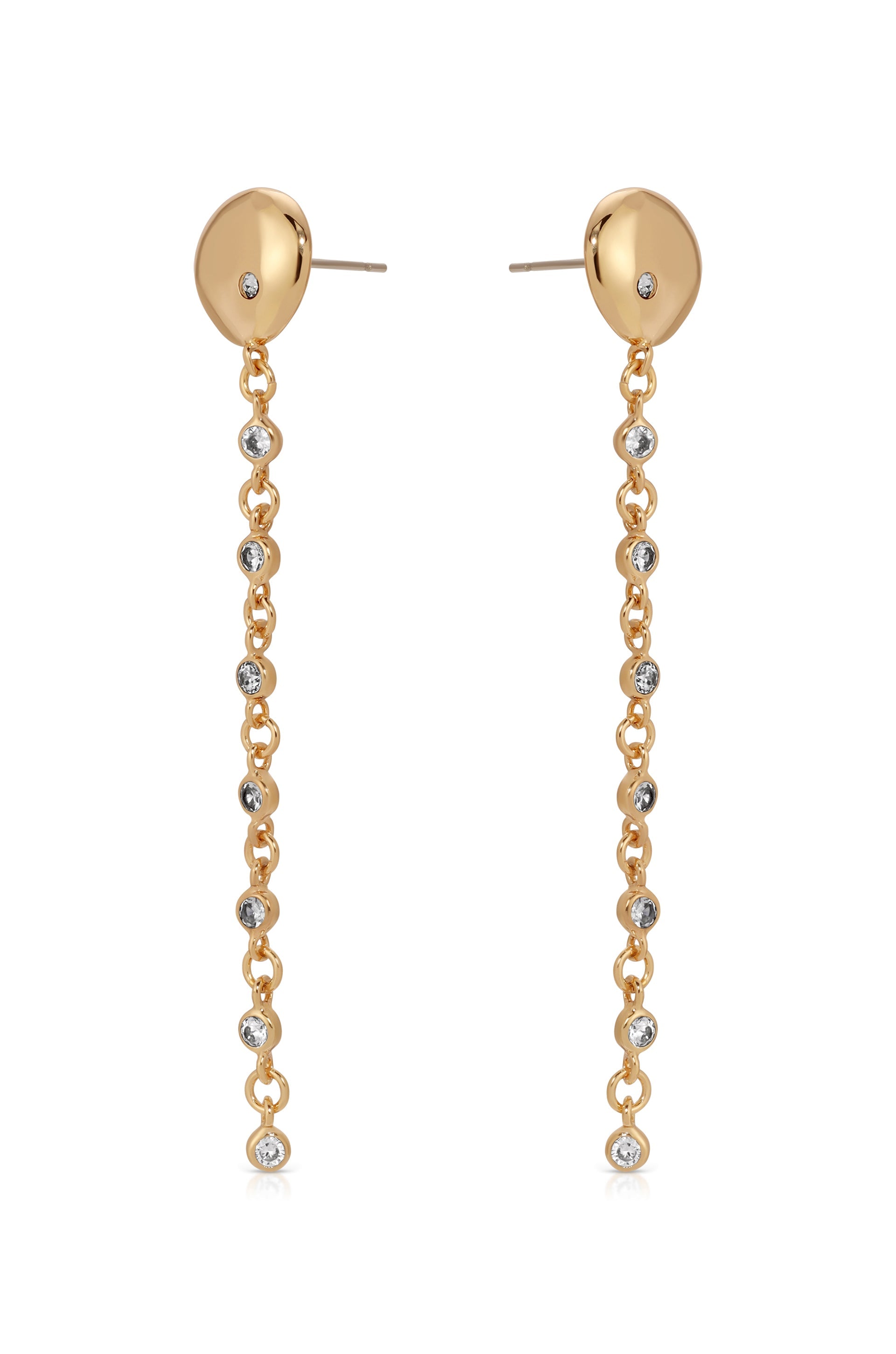 Polished Pebble Linear Chain Earrings