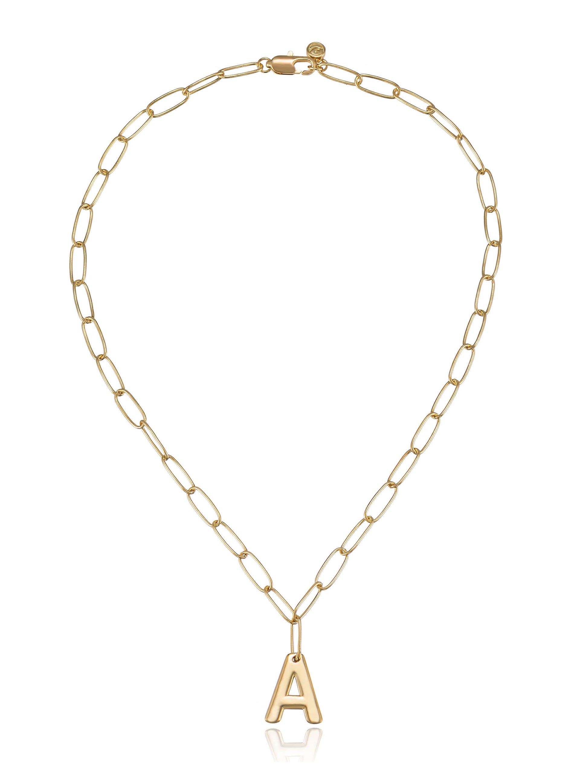 Paperclip Link Initial Necklace