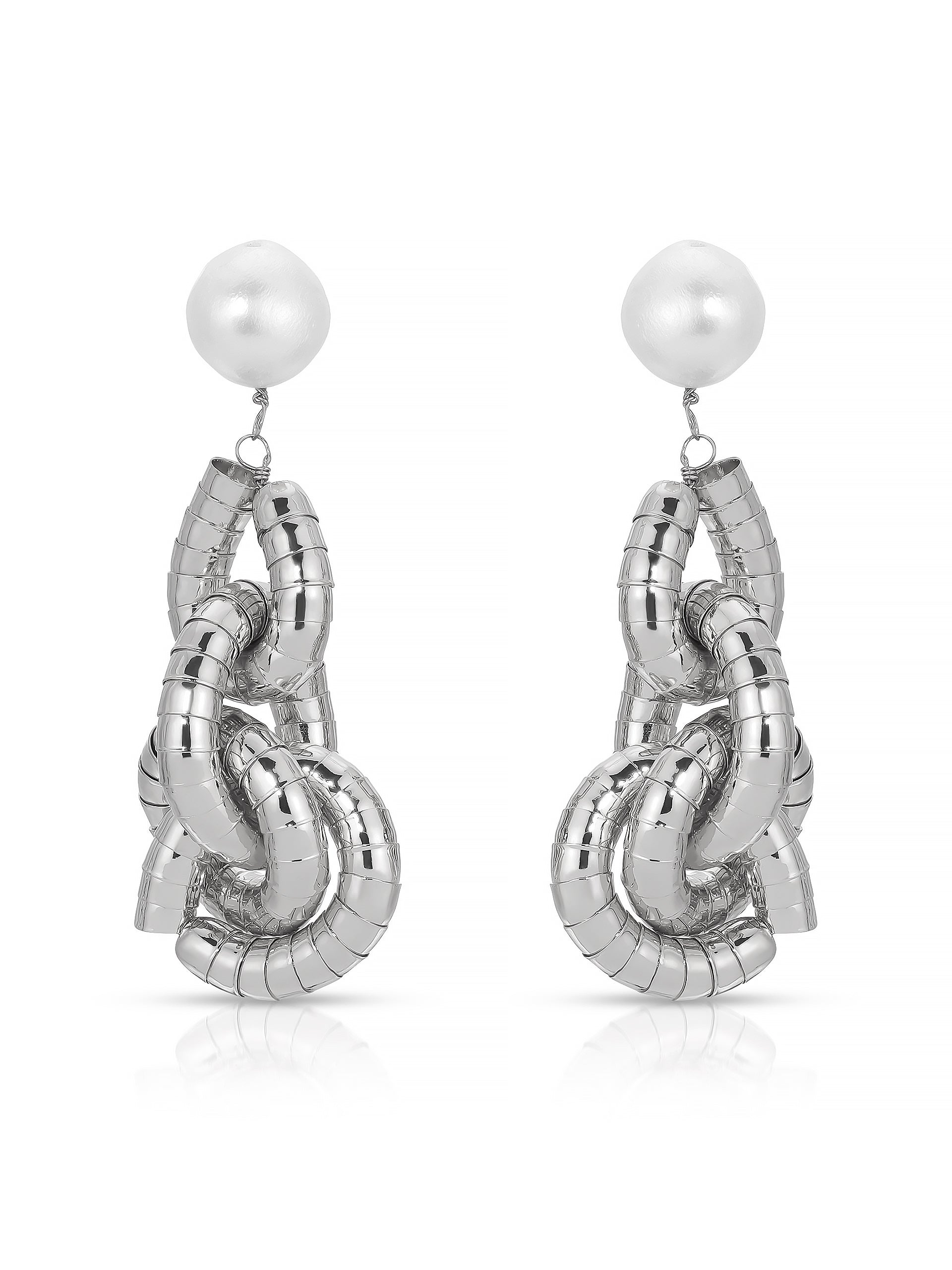 Liquid Gold Pearl Drop Earrings