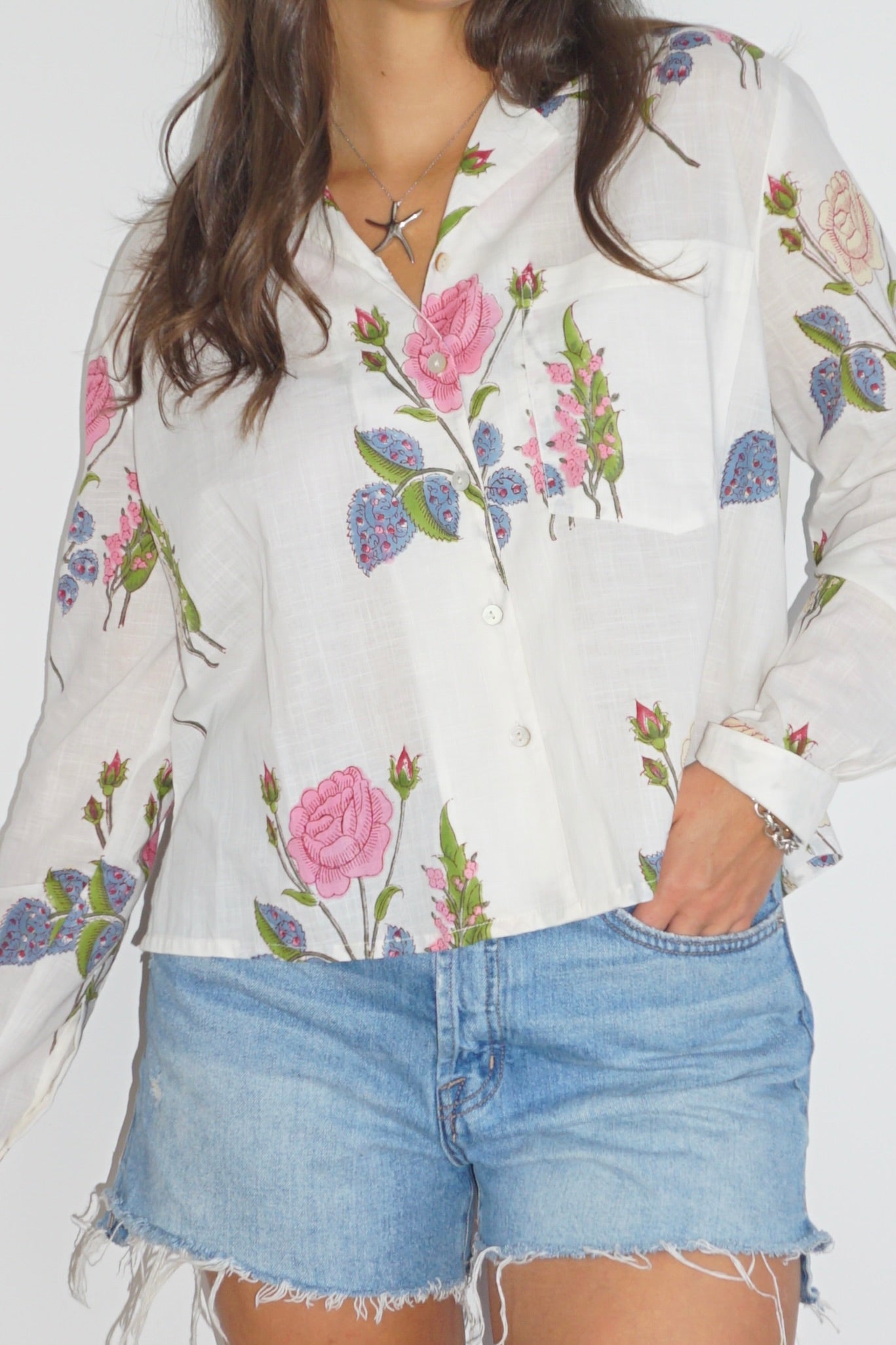 Evelyn Blouse in Multi Rosette