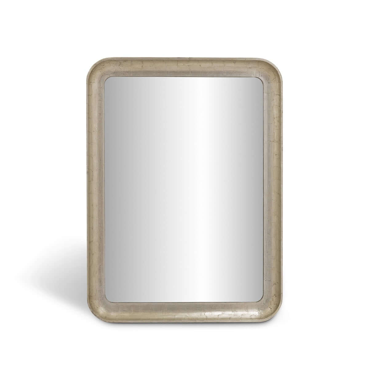 Art Deco Champagne Silver Wall Mirror with Beveled Glass