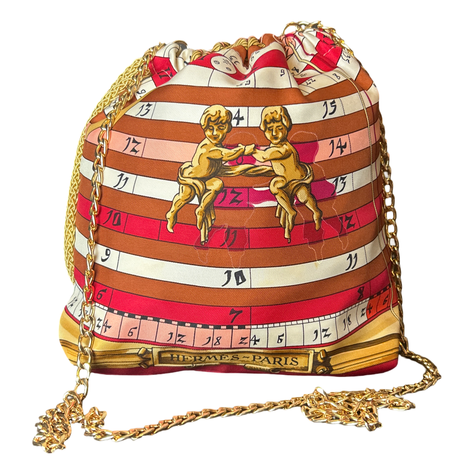 Astrologie Dies et Hore Vintage Scarf Drawstring Crossbody Bag