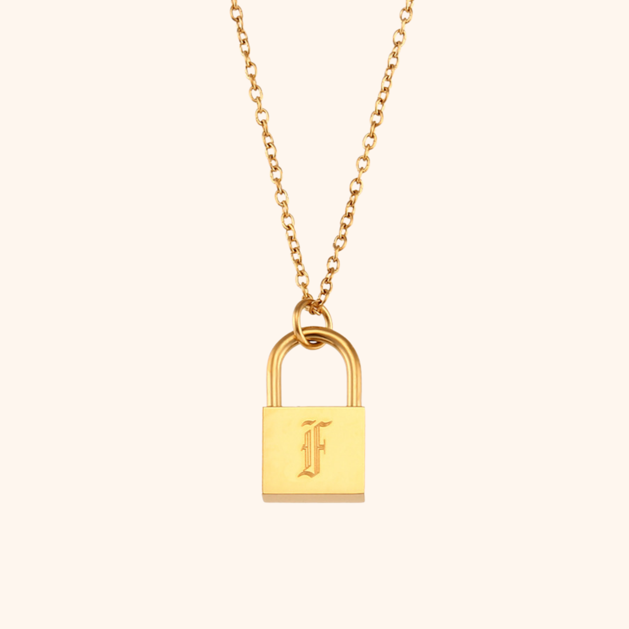 Initial Lock Necklace