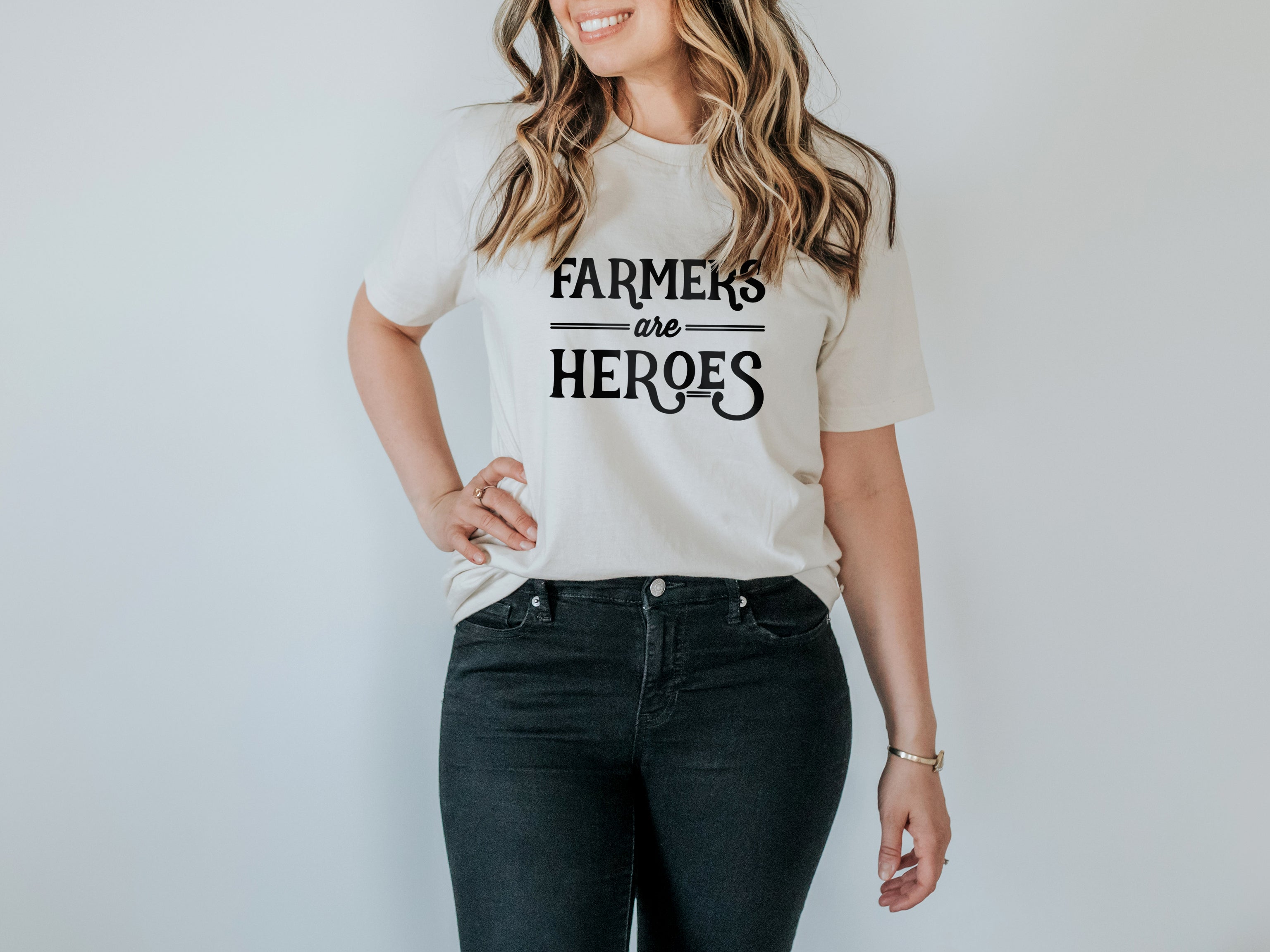 Farmers Are Heroes Organic Adult Tee