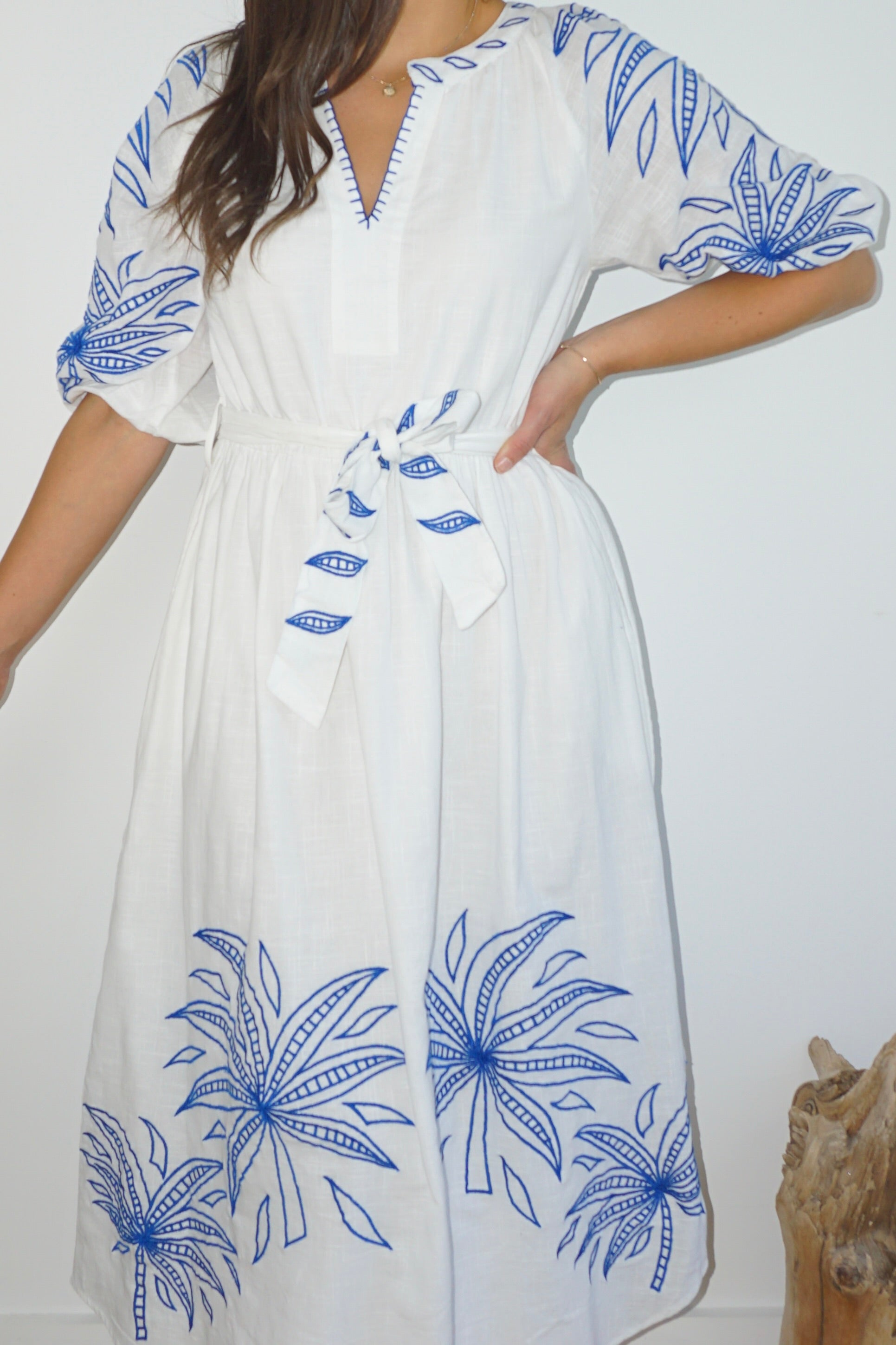 Frankie Dress in Blue Abs Palm