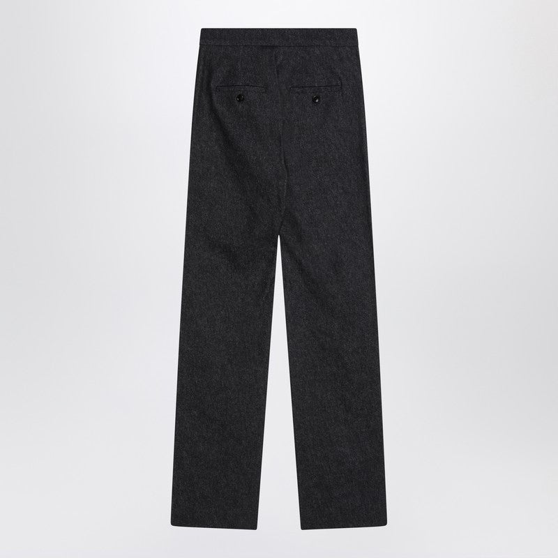 Max Mara Midnight Blue Trousers In Cotton Denim Effect Women