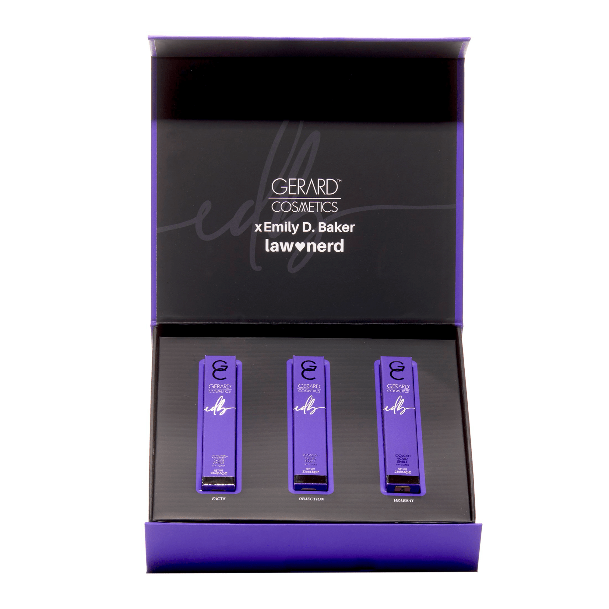 Limited Edition Box Set : Emily D. Baker X Gerard Cosmetics®️ 3 Lip Gloss Set Allegations & Shade Collection
