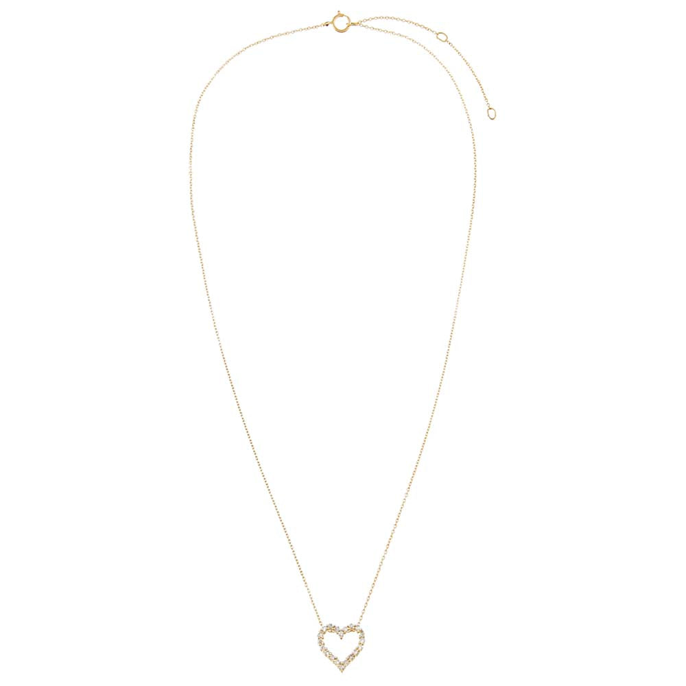 Classic Diamond Heart Necklace 14K - Adina's Jewels