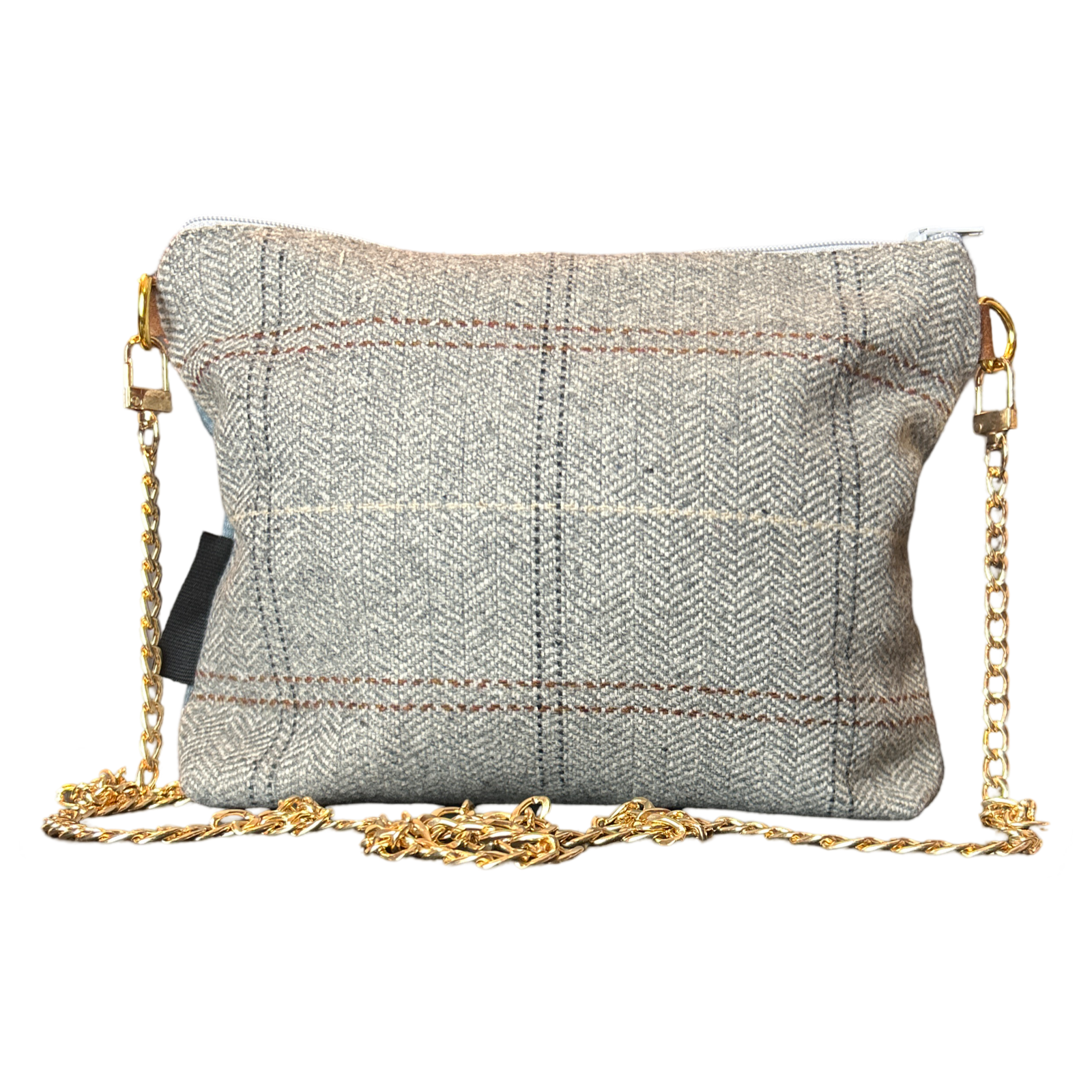 Equestrian Gray Vintage Silk Scarf Crossbody Bag