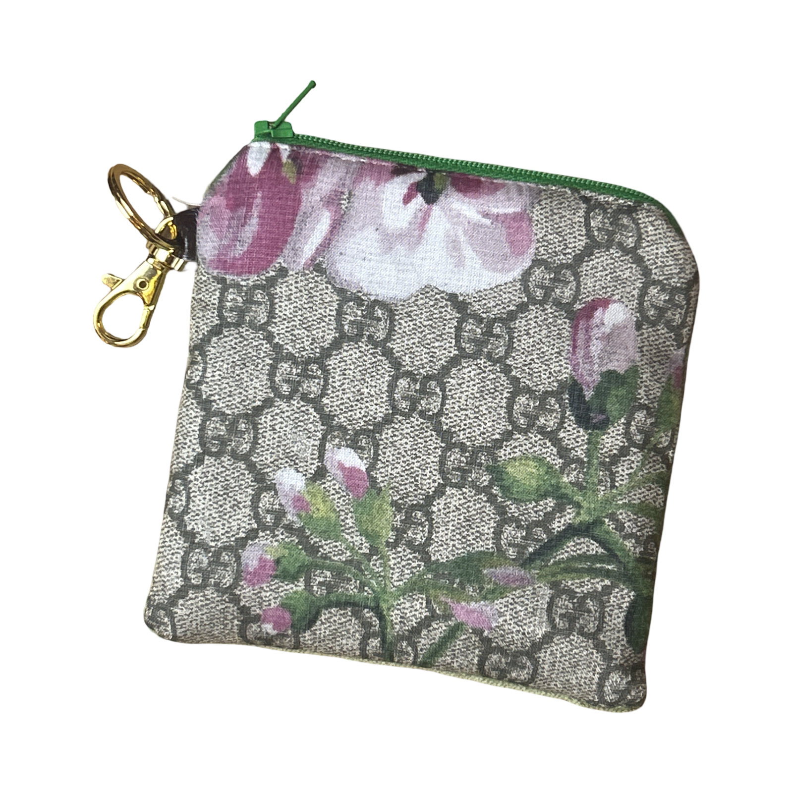 GG Logo Blooms Pink Vintage Silk Scarf Coffee Run Keychain Bag