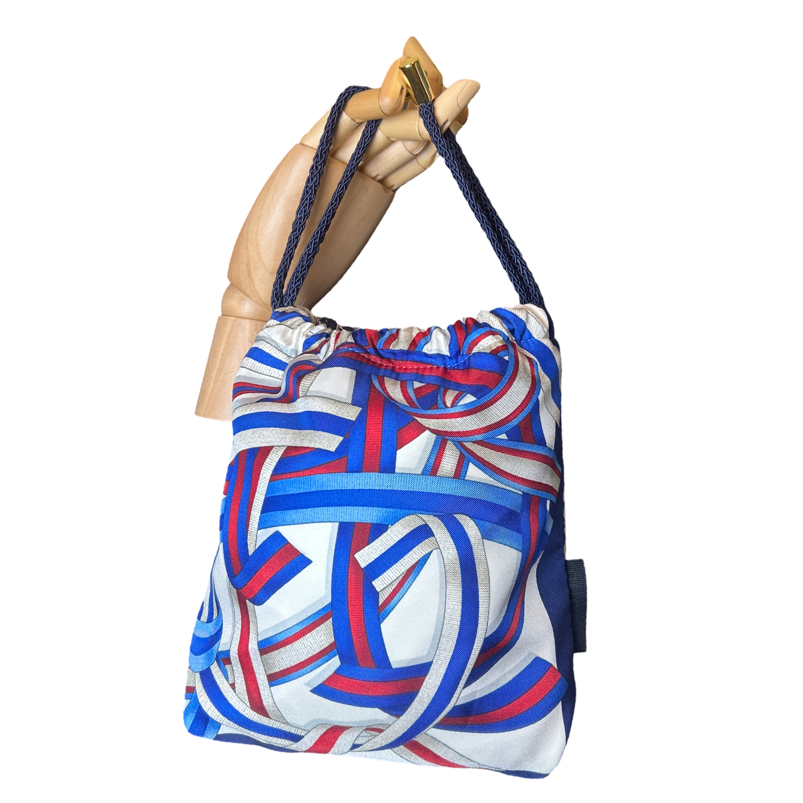 Ribbons Vintage Scarf Drawstring Crossbody Bag