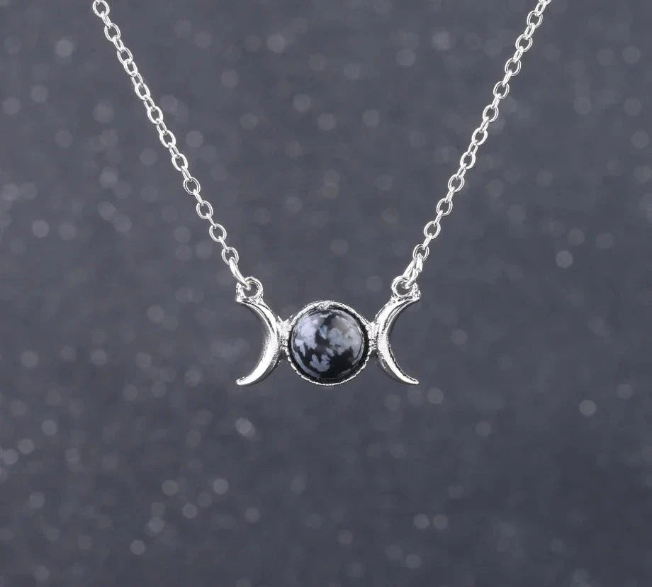 Triple Moon Crystal Necklaces