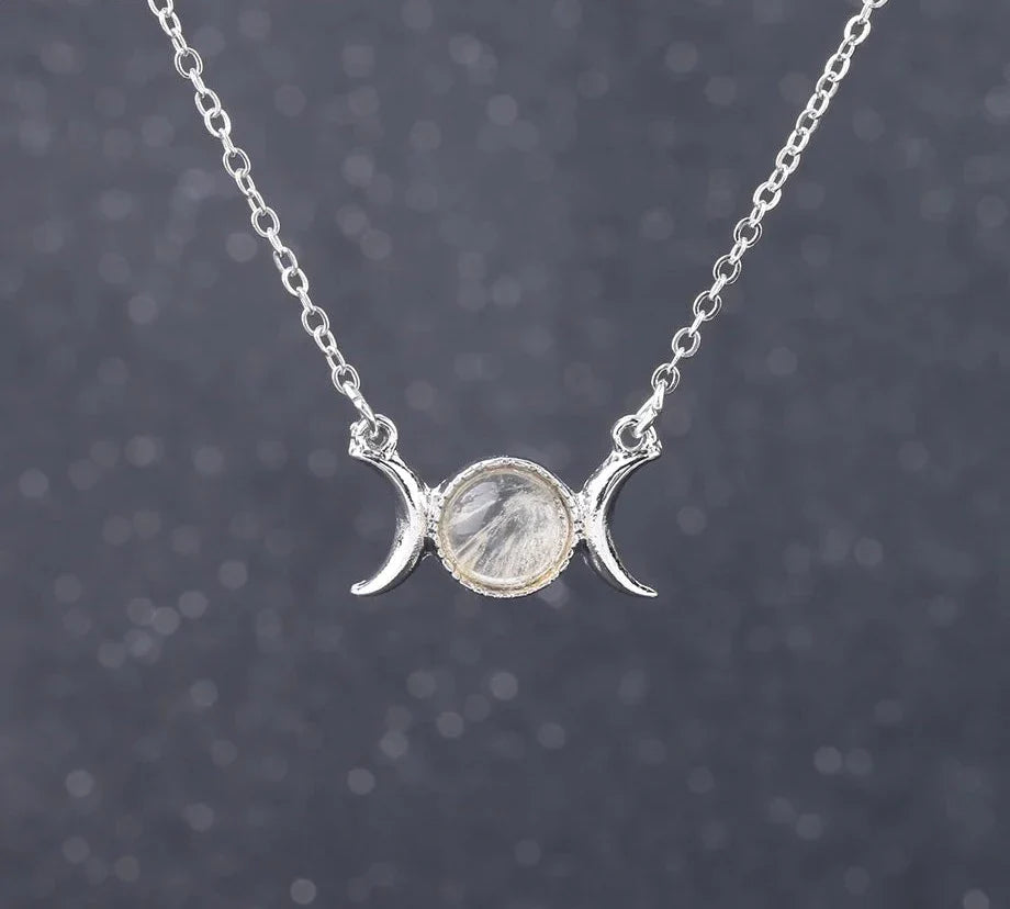Triple Moon Crystal Necklaces