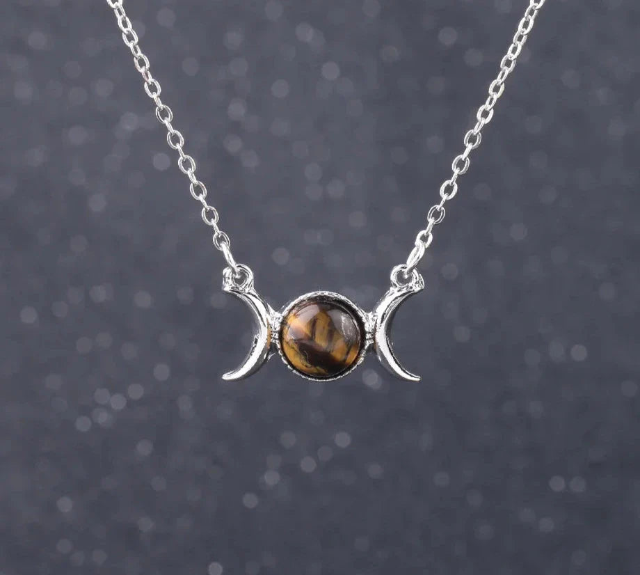 Triple Moon Crystal Necklaces