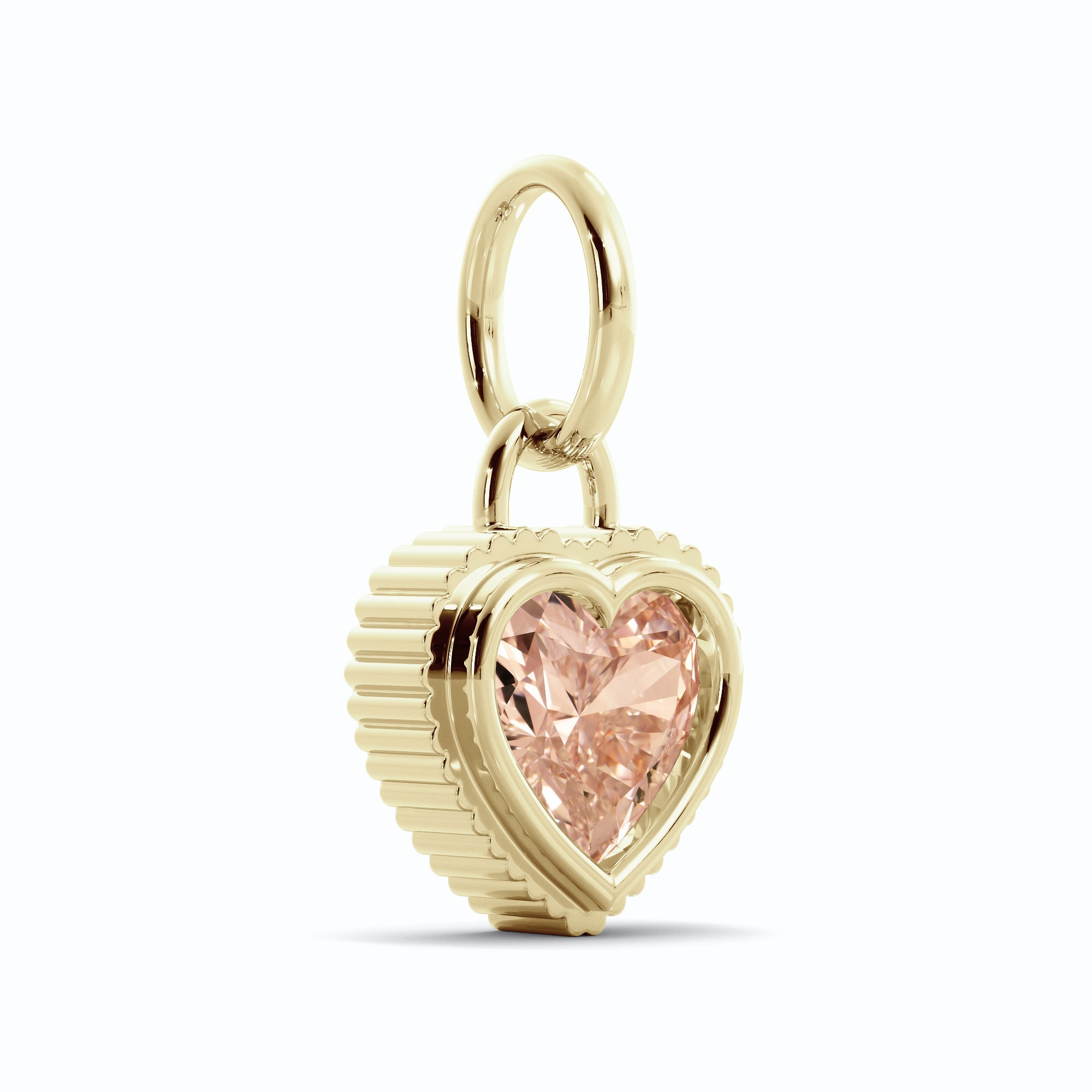 Pink Heart Diamond Charm