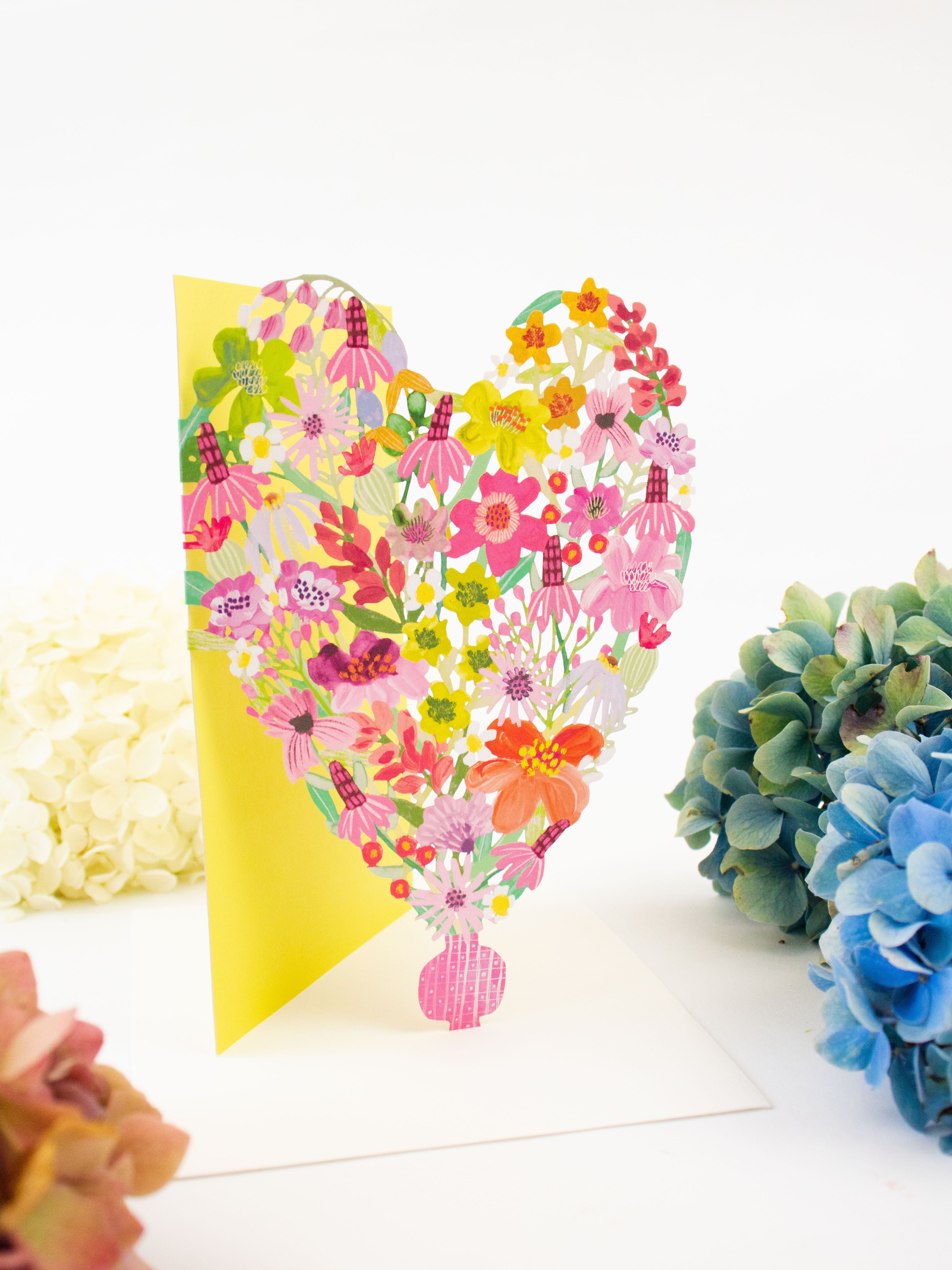 Heart Bouquet Blank Lasercut Card