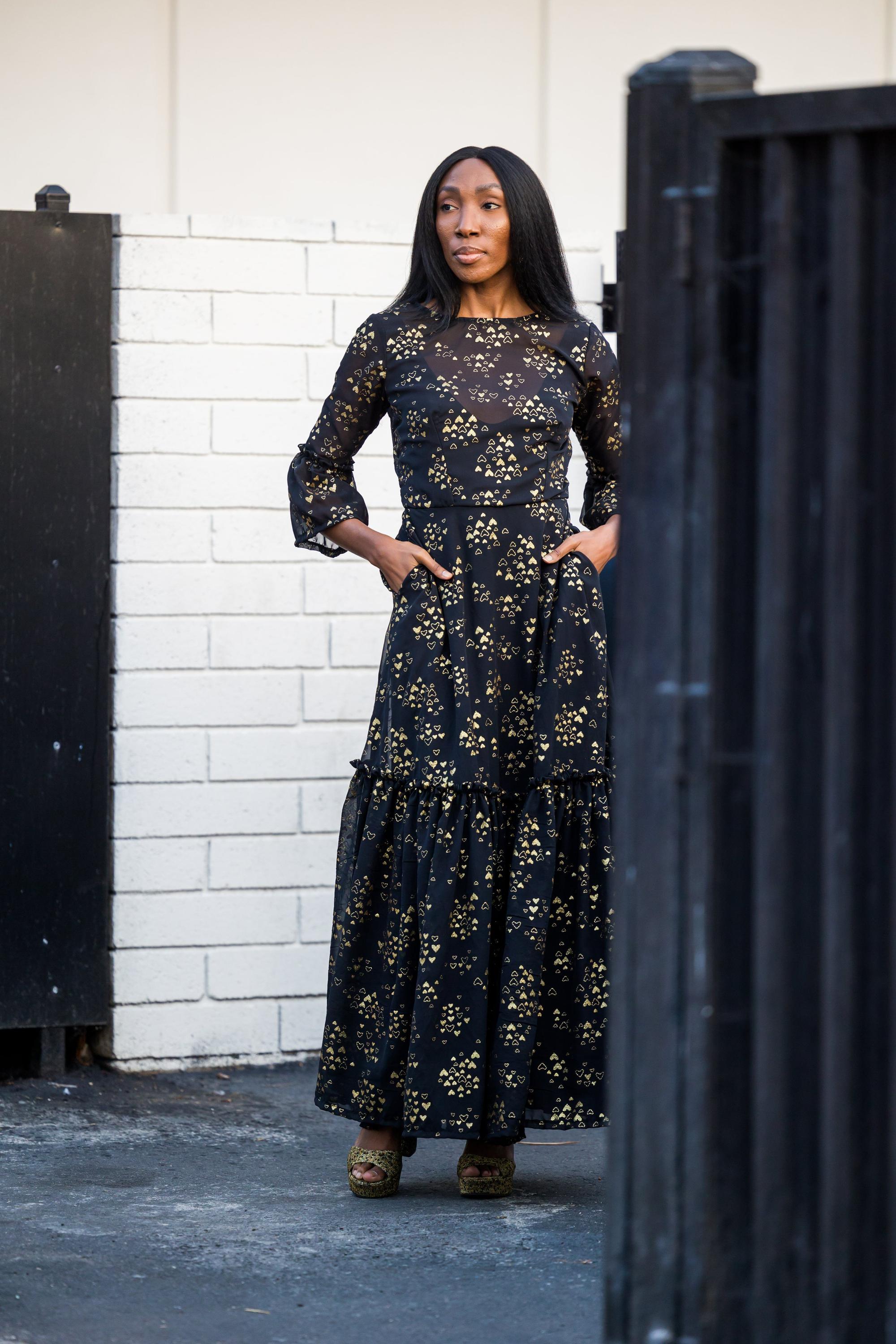 Heart of Gold Ruffle Dress