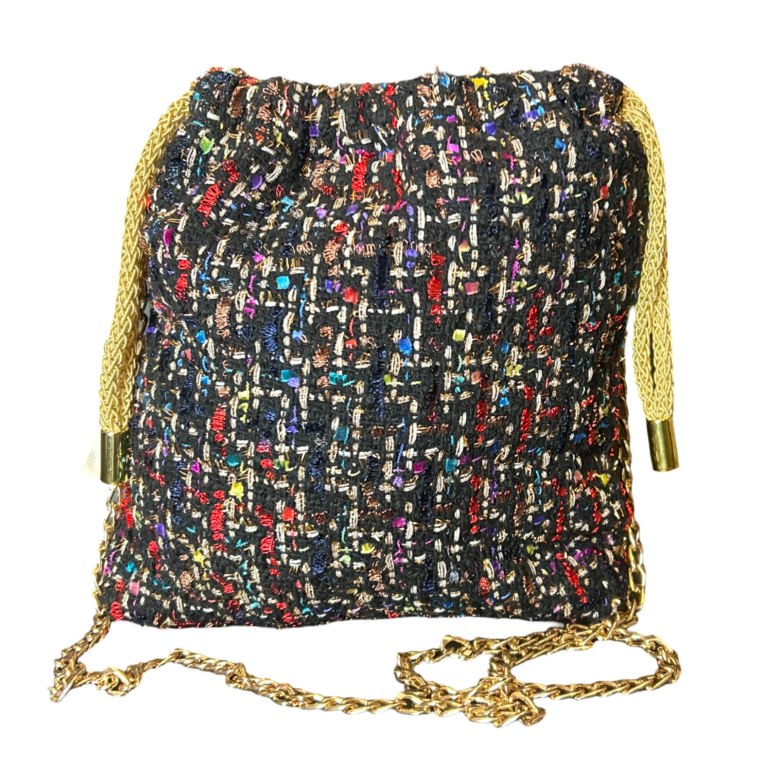Bolduc au Carre Vintage Scarf Drawstring Crossbody Bag