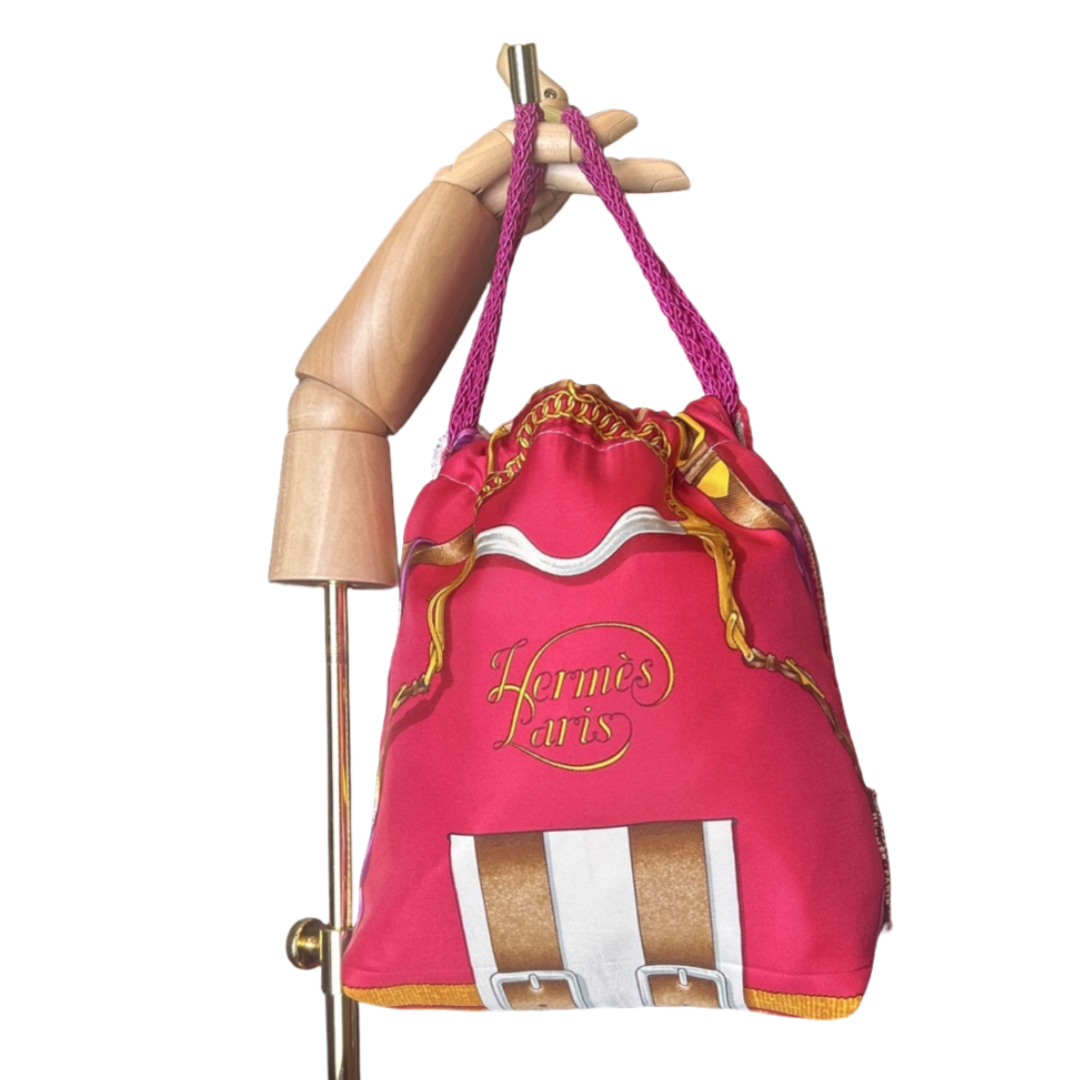 Grand Manege Vintage Scarf Drawstring Crossbody Bag