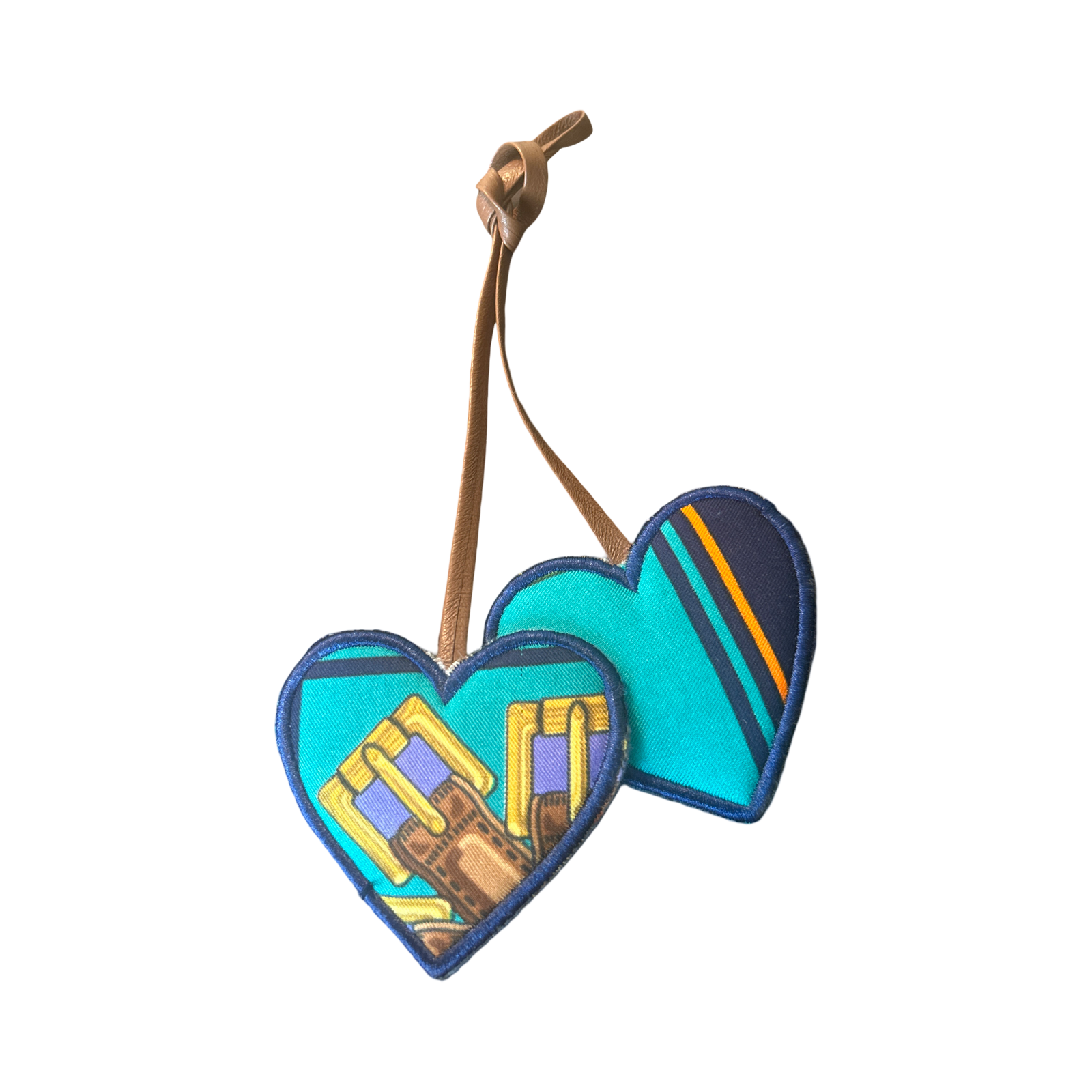 Sangles Scarf Double Heart Bag Charm