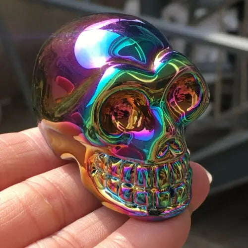 Rainbow Hematite Crystal Skull