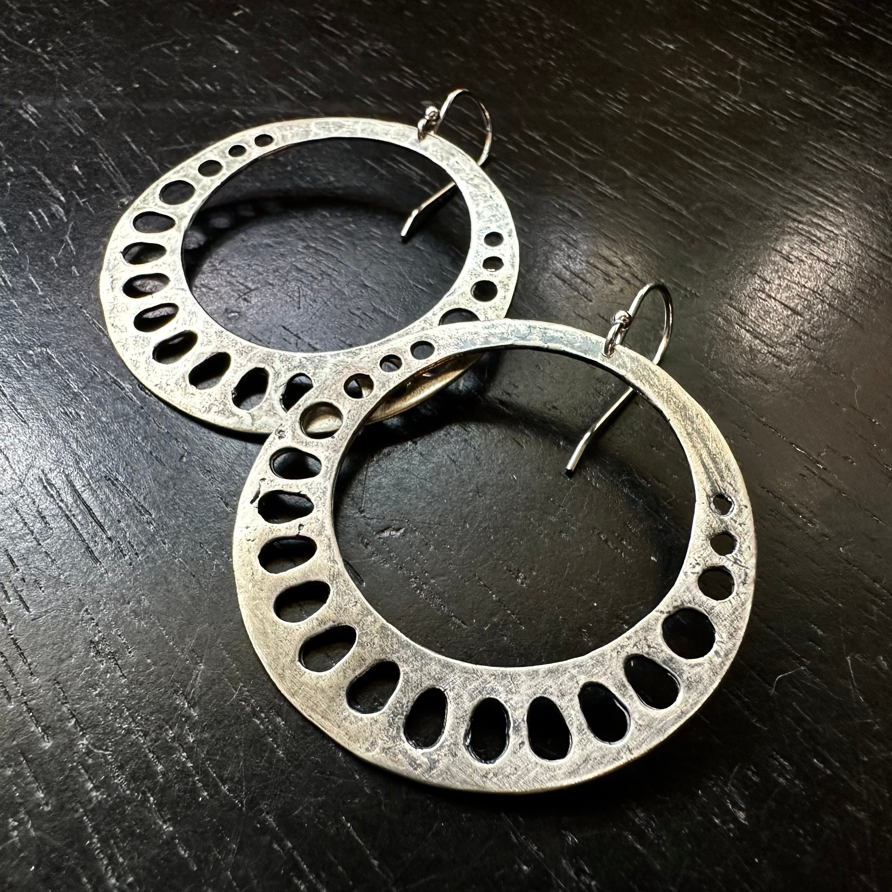 Silver Lotus Root Earrings