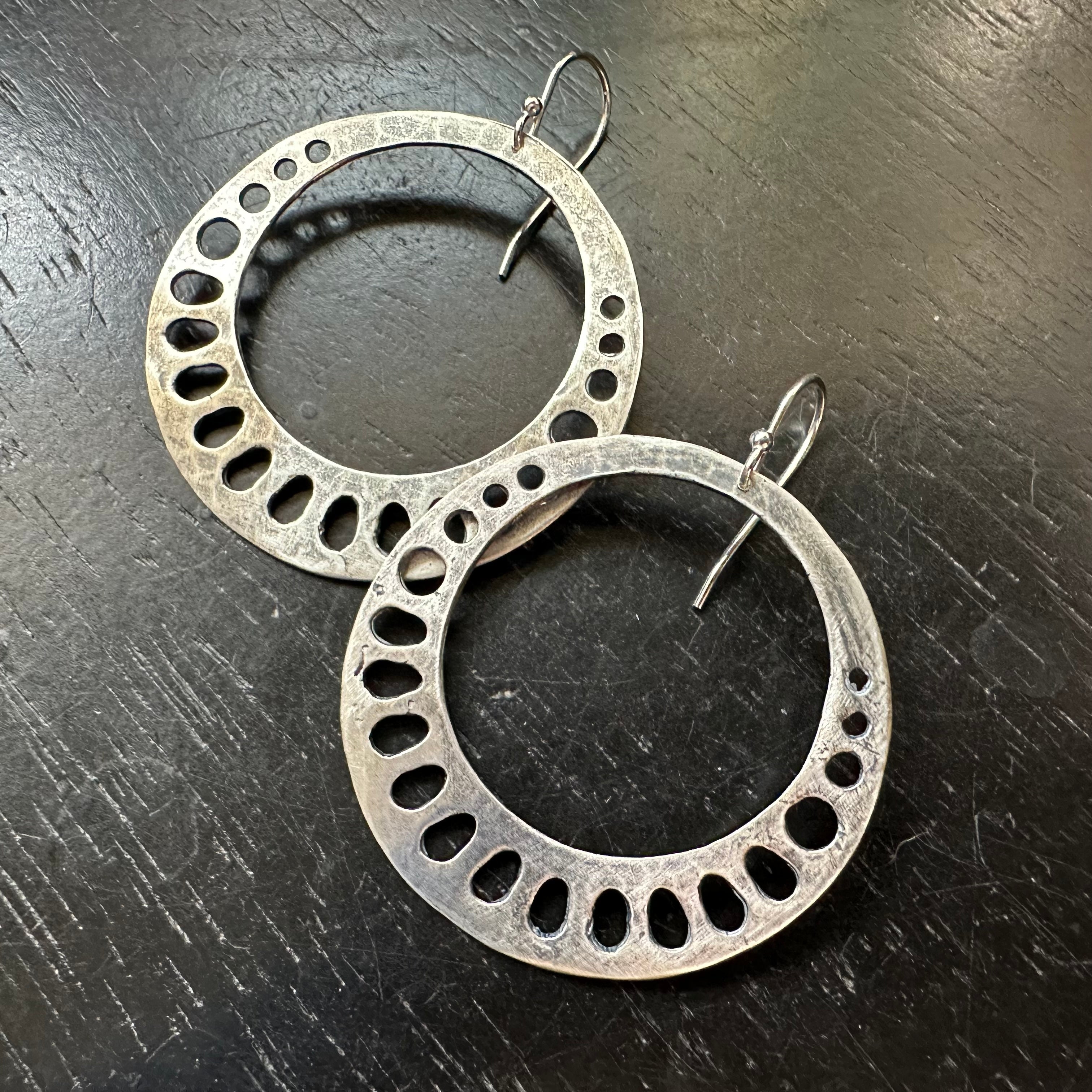 Silver Lotus Root Earrings