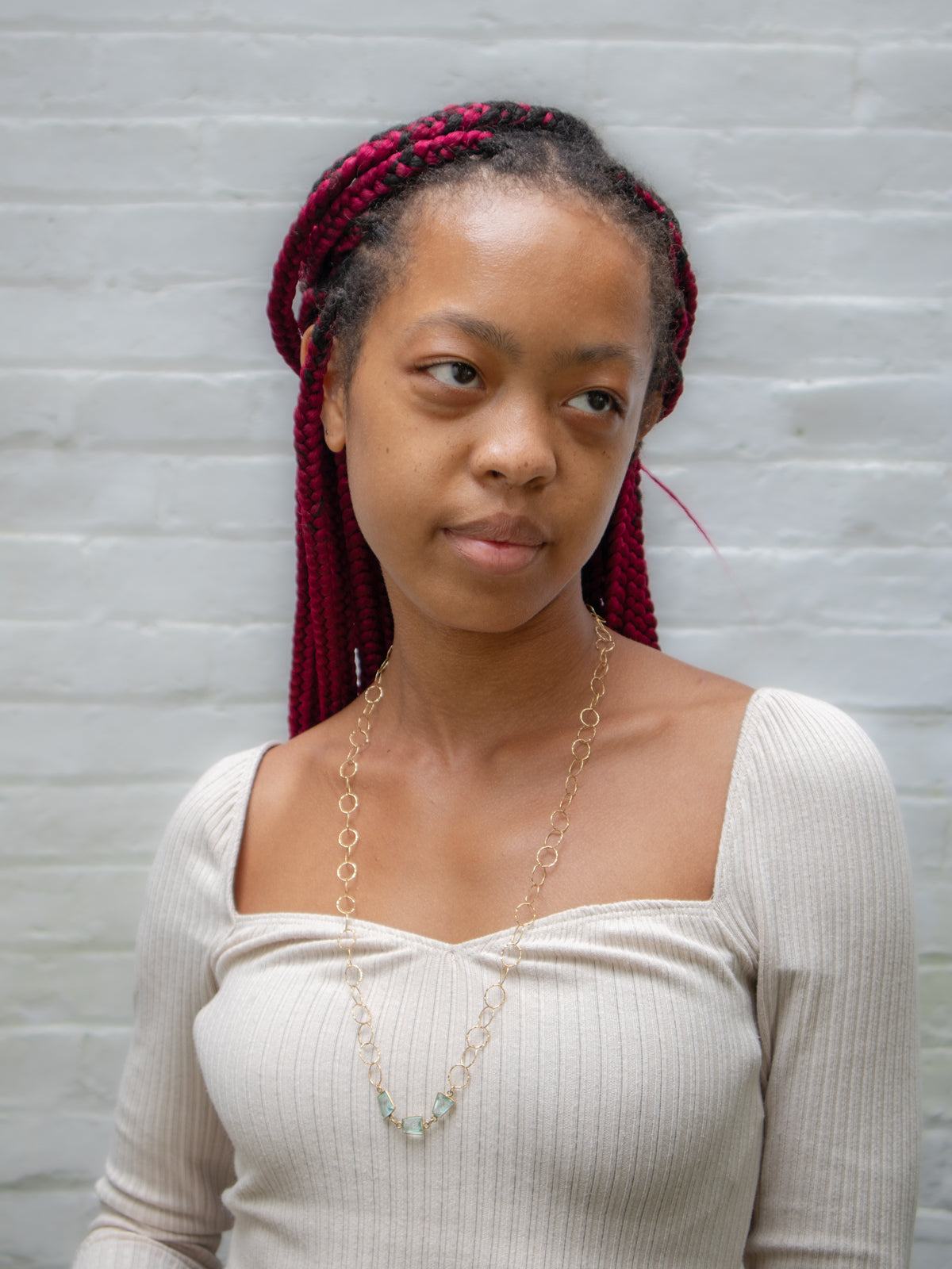 Bubble Chain Long Necklace