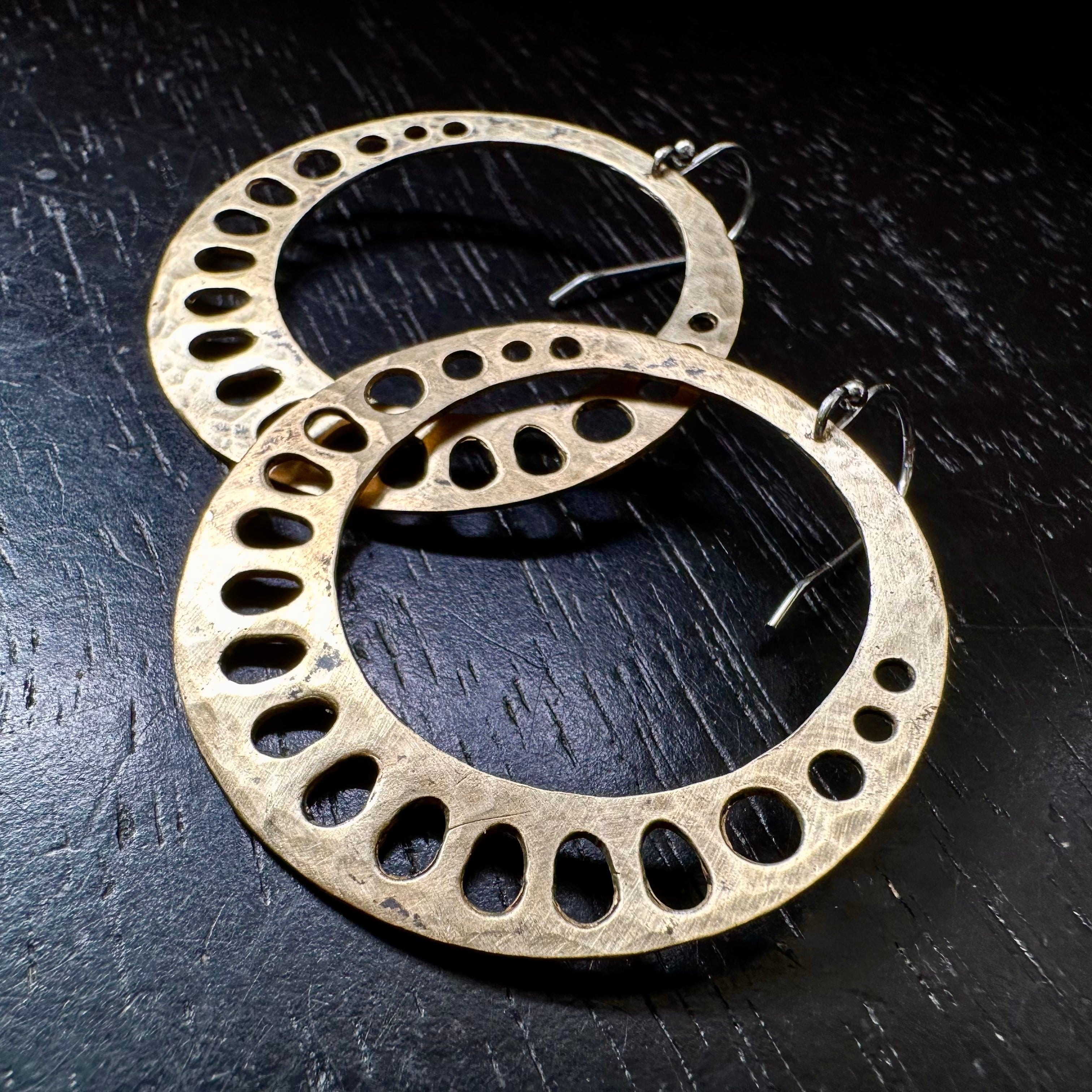 Brass Lotus Root Earrings