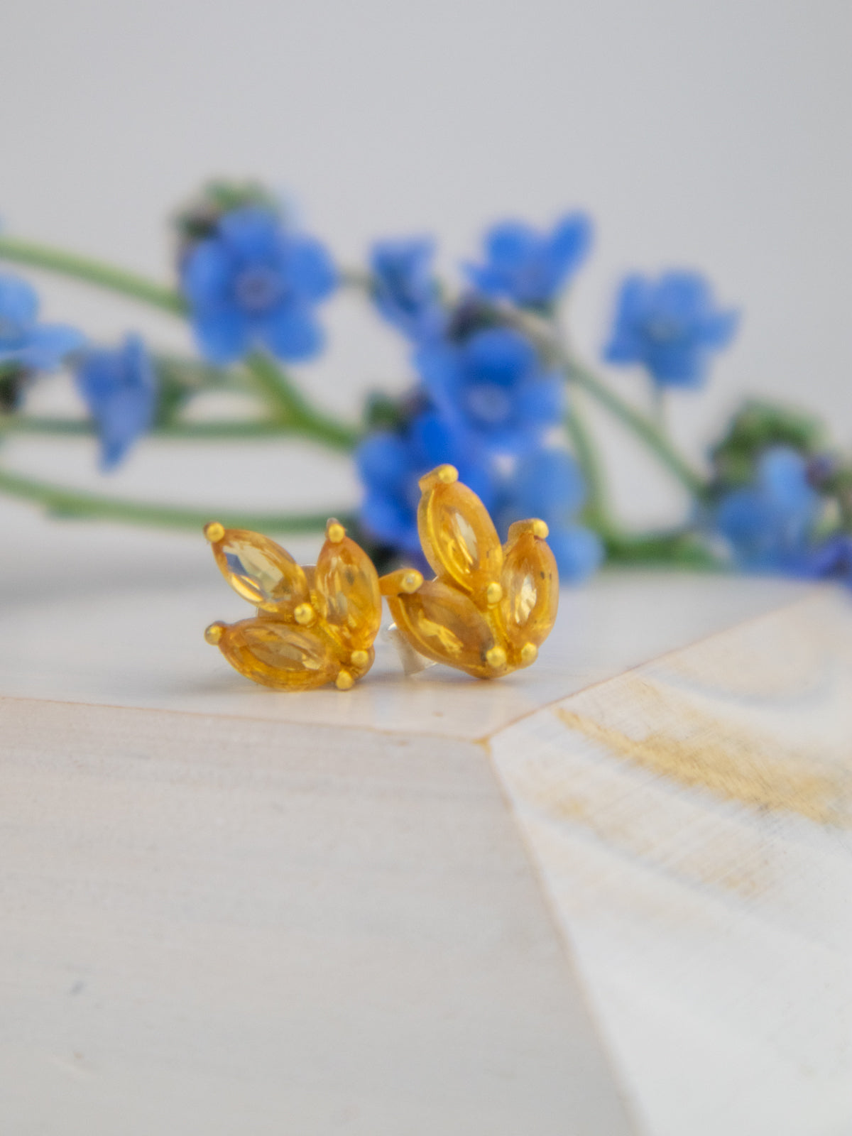 Tri Leaf Stud Earrings
