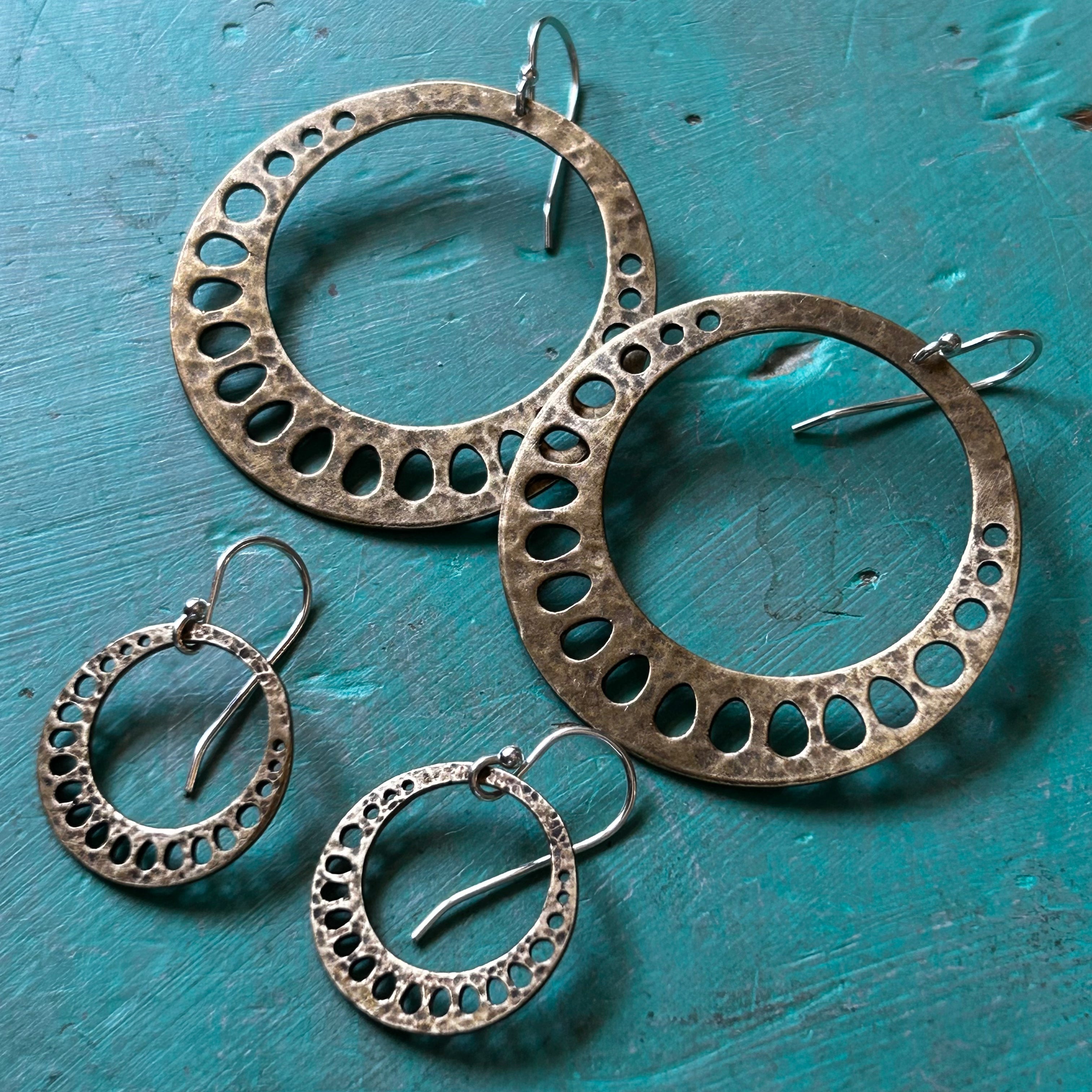 Tiny Brass Lotus Root Earrings