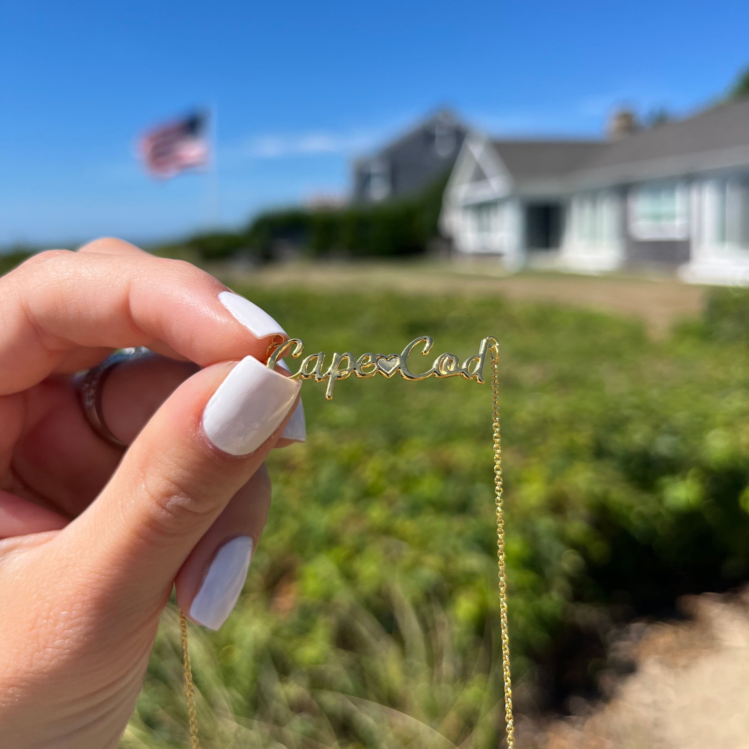 Dainty Cape Cod Script Necklace