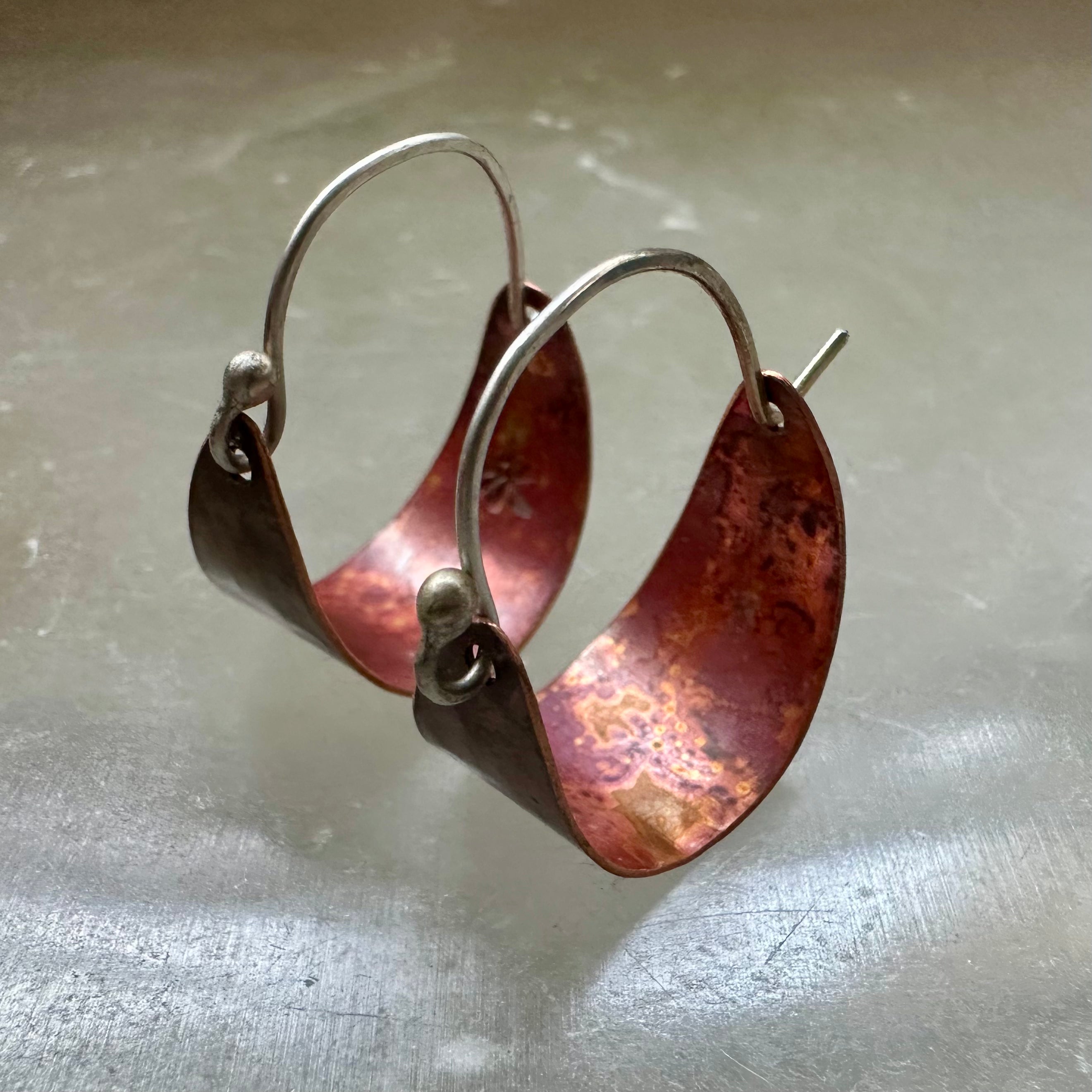 Wide Copper Hoops