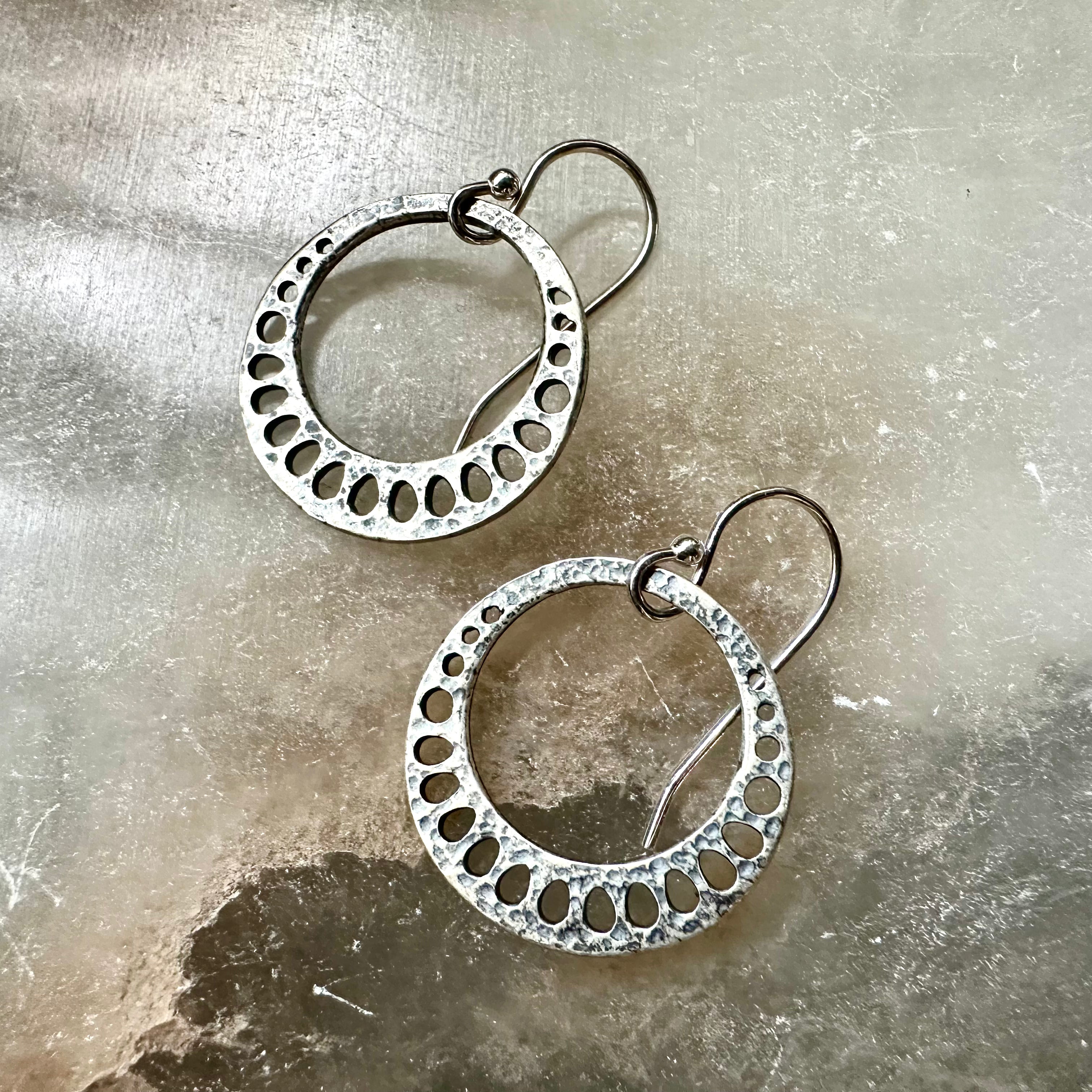 Tiny Silver Lotus Root Earrings