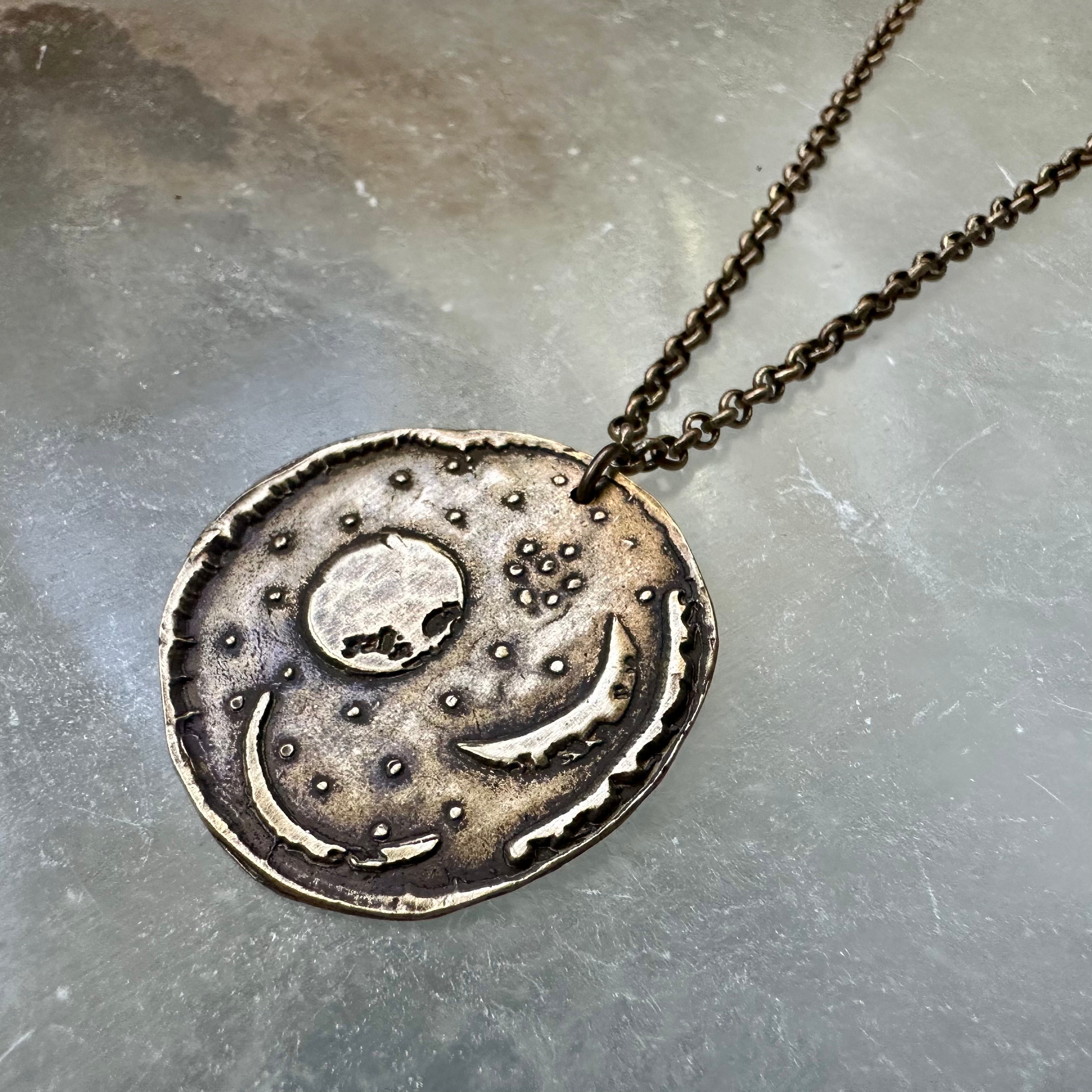 Brass Nebra Sky Disc Pendant