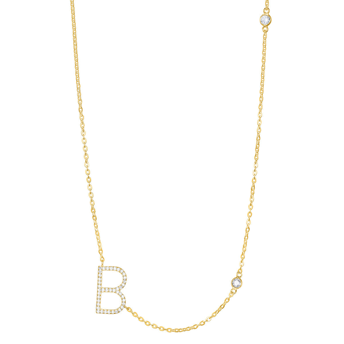 Statement Sparkle Initial Necklace-Gold and Silver