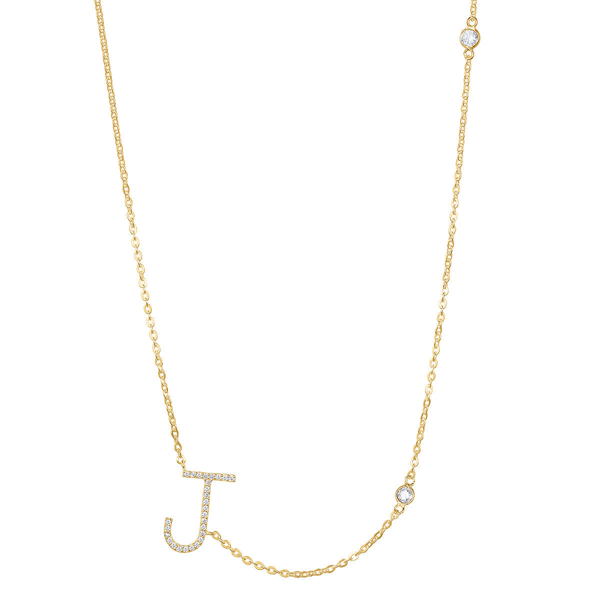 Statement Sparkle Initial Necklace-Gold and Silver