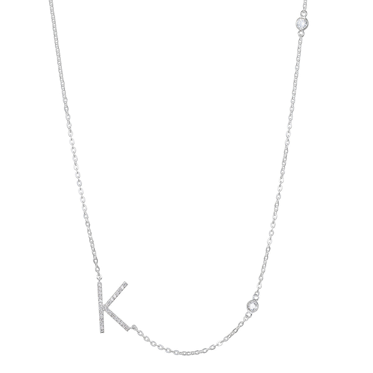 Statement Sparkle Initial Necklace-Gold and Silver