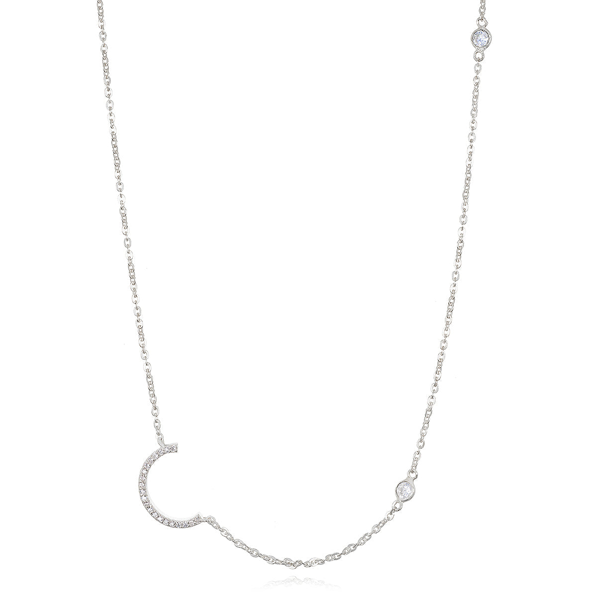 Statement Sparkle Initial Necklace-Gold and Silver