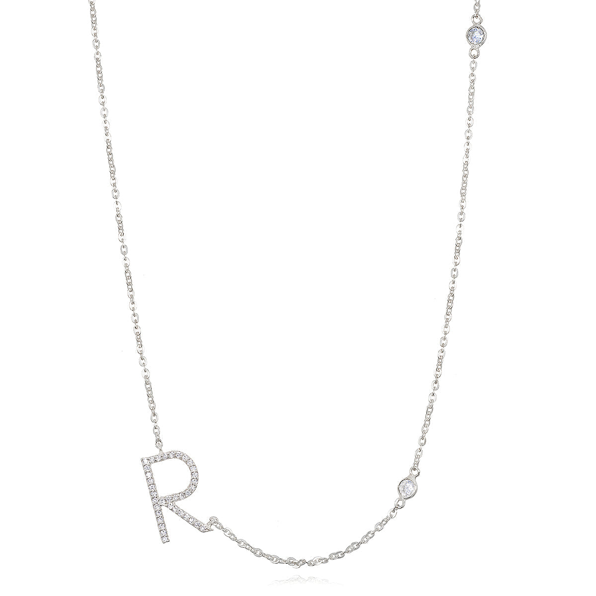 Statement Sparkle Initial Necklace-Gold and Silver