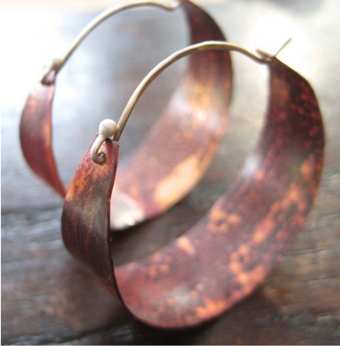 Wide Copper Hoops