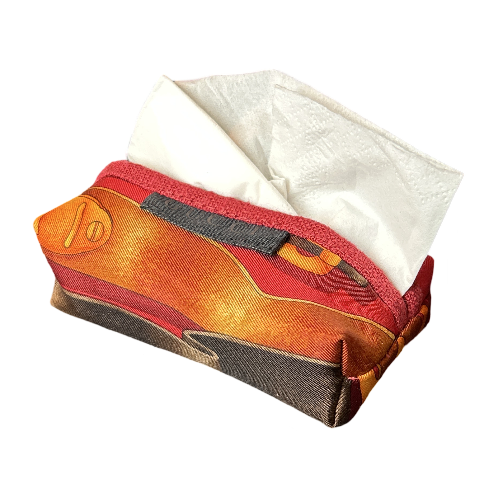 Red Harness Vintage Scarf Travel Tissue Pouch
