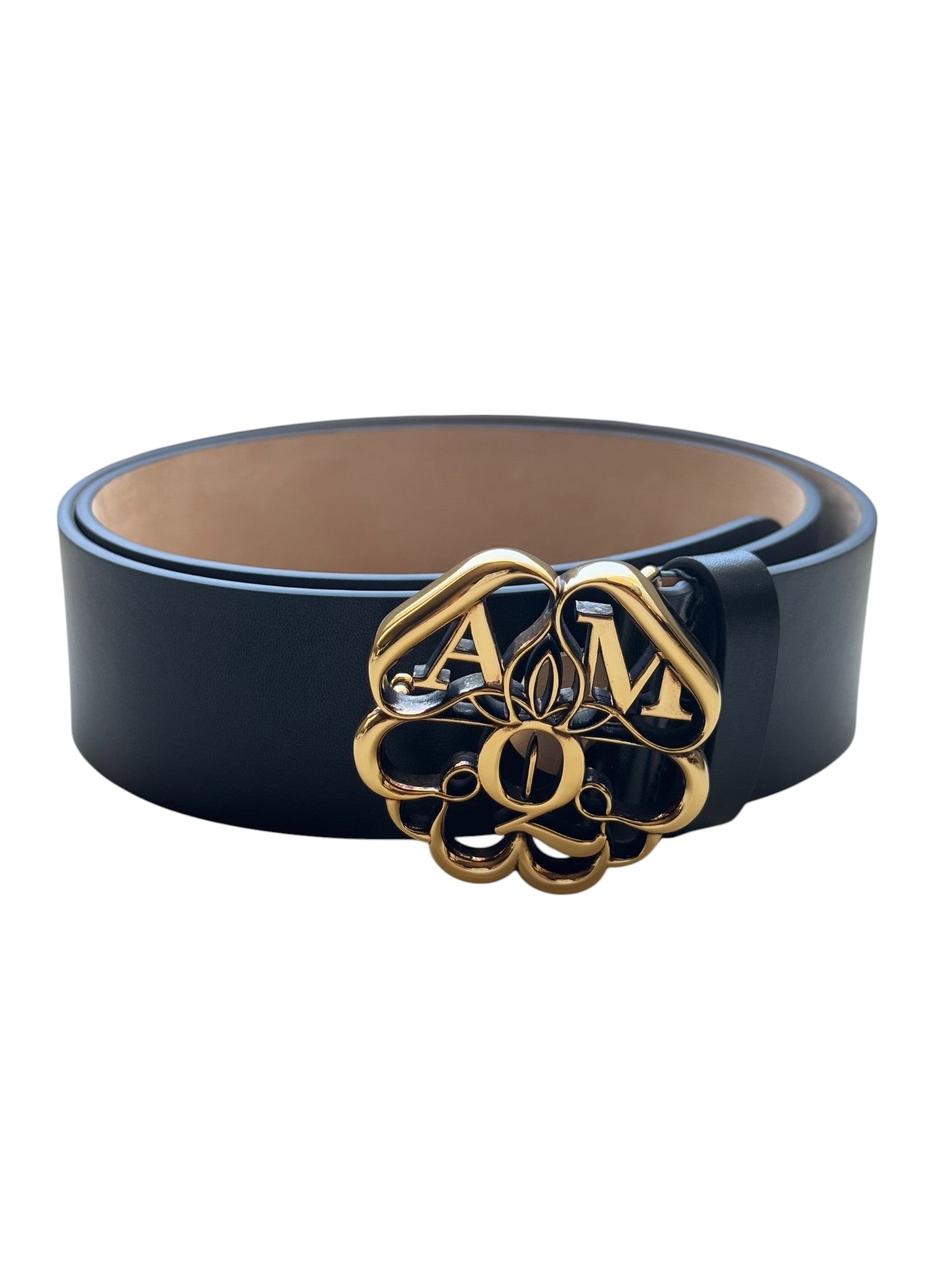 Alexander McQueen Black calf leather belt