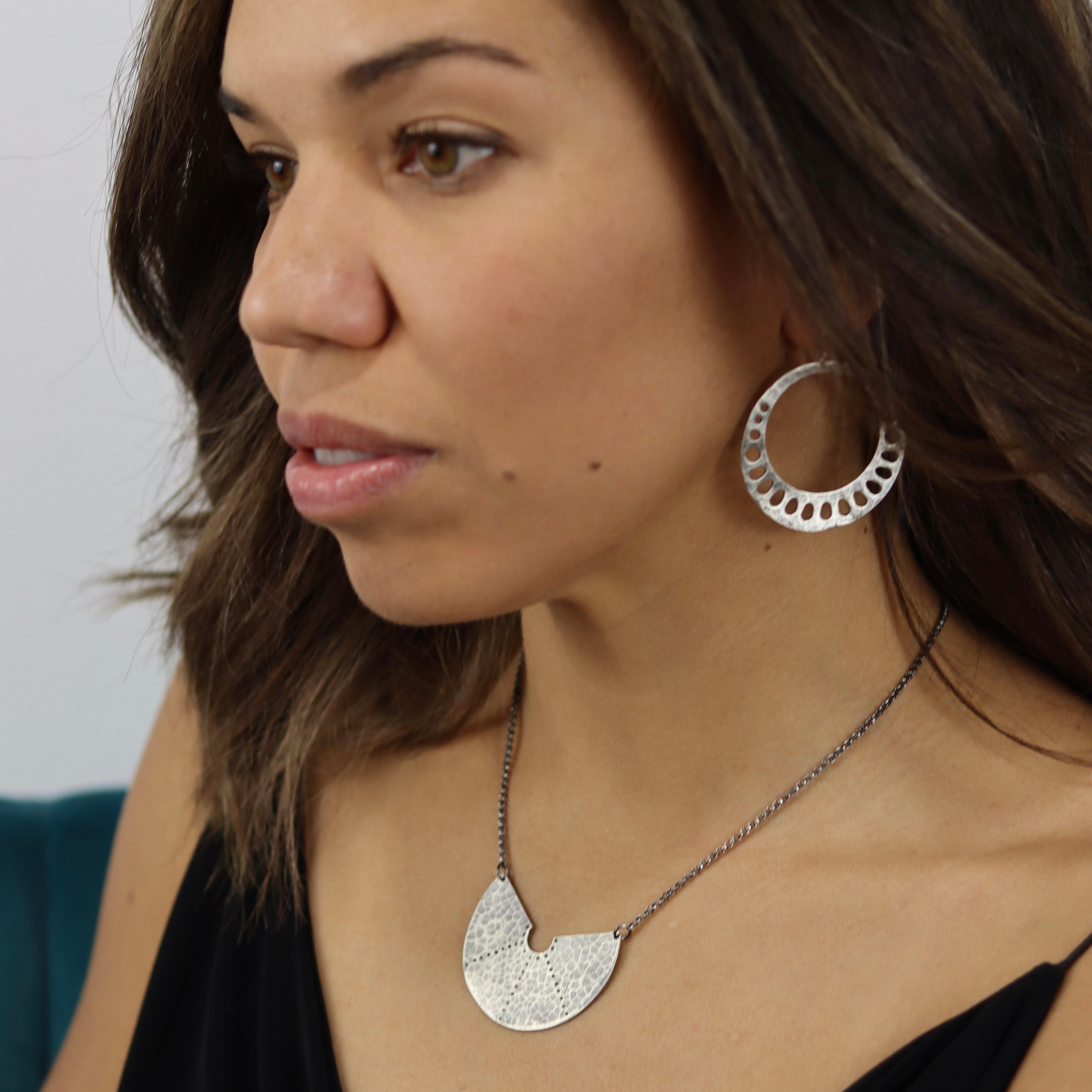 Silver Lotus Root Earrings