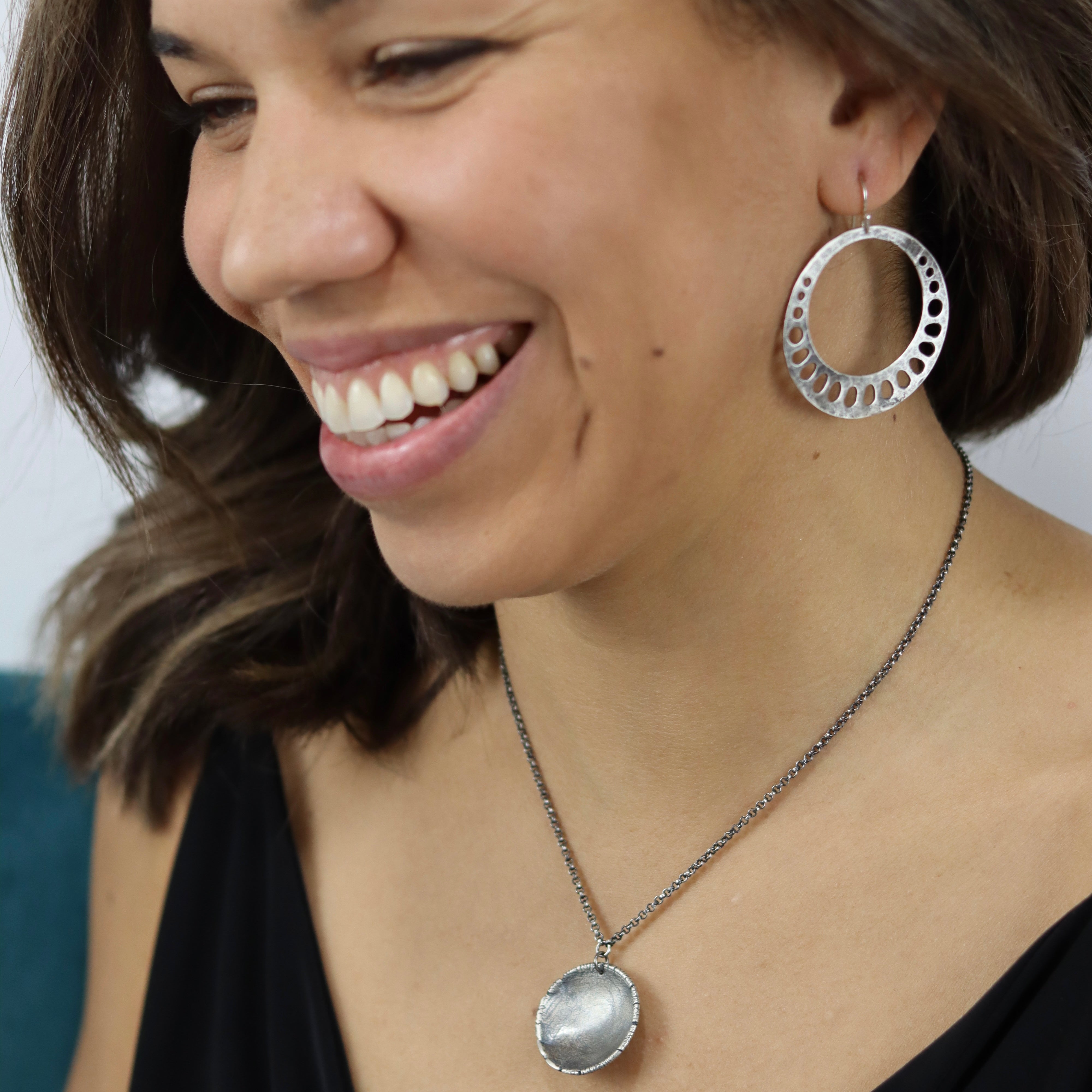 Silver Lotus Root Earrings